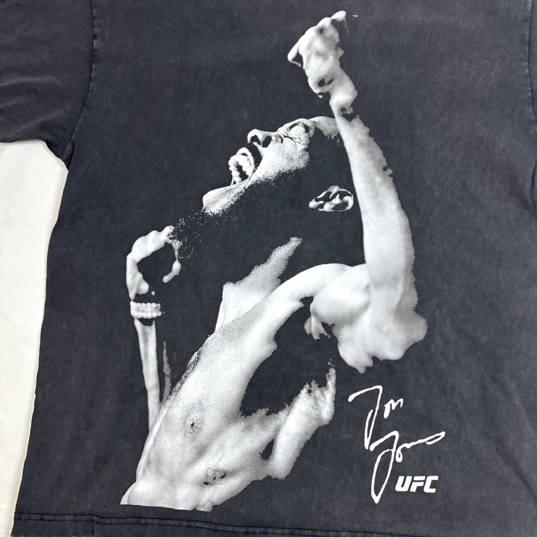 UFC Jon Jones UFC T Shirt Mens L Black 90s Y2K Logo Crew Neck Short Sleeve Vintage? Wait vintage no. Size US L / EU 52-54 / 3 - 2 Thumbnail