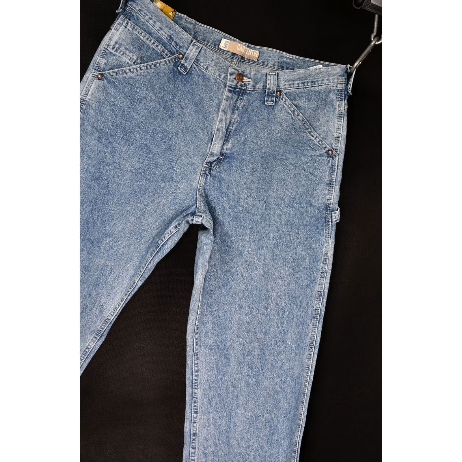 Lee LEE Carpenter Jeans Mens Straight Inseam 32 W34 L32 Blue Cotton Denim Regular 100% Cotton Jeans Waist 34 Length 32 Inseam 32 Mens Size 34x32 Size US 34 / EU 50 - 5 Thumbnail