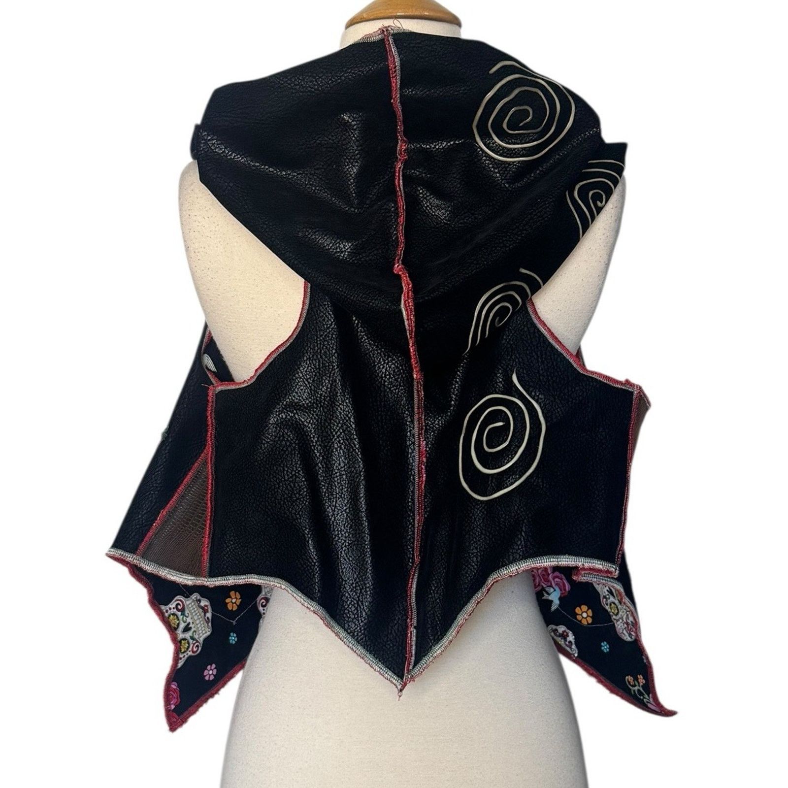 Other DIA DE LOS MUERTOS Skulls Vest Handmade Reversible Hooded Size L / US 10 / IT 46 - 14 Thumbnail