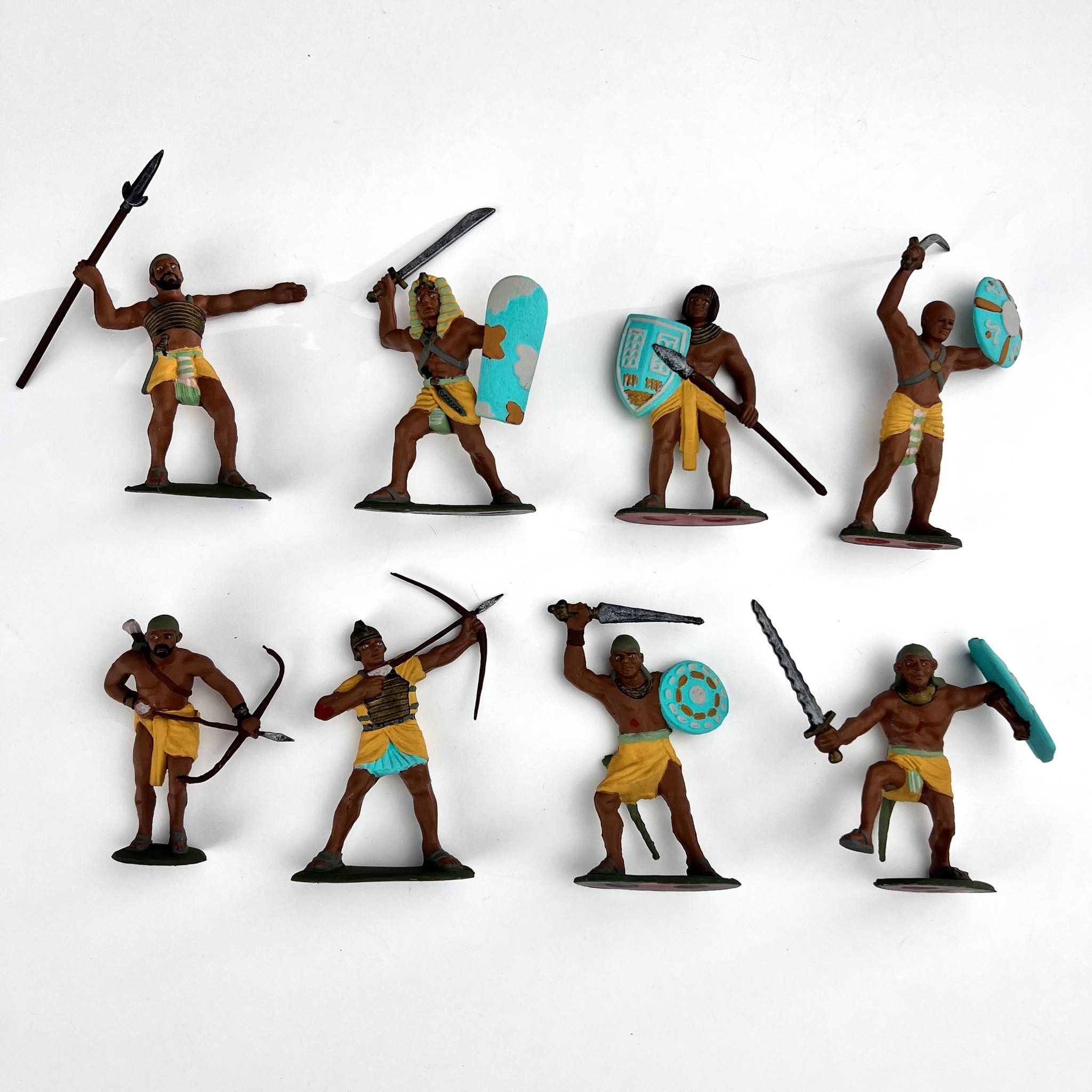 Vintage Vintage ussr Plastic Set of 8 Soldiers Egyptians HandPainted Size ONE SIZE - 2 Thumbnail