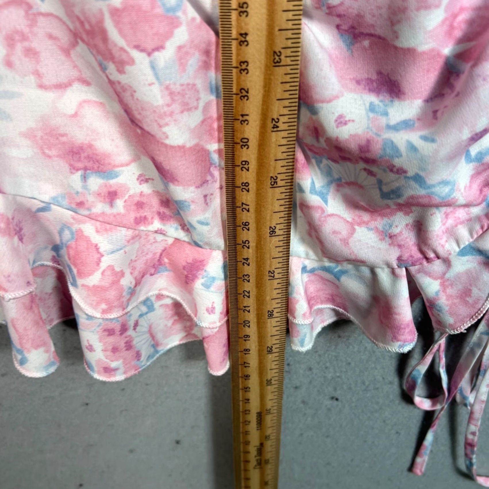 Cider Cider Women’s Pink Floral Short Dress With Puff Sleeves & Ruffle Hem - Mini Sundress, Polyester, Machine Washable, Size M, Casual Party/Cocktail Size 32" / US 10 / IT 46 - 5 Thumbnail