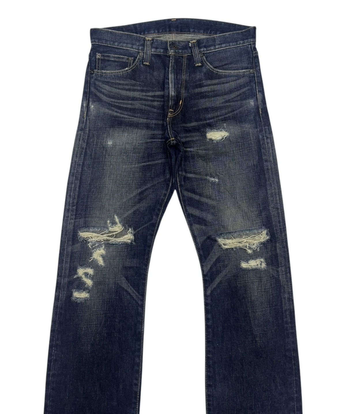 Hysteric Glamour 🔥VINTAGE BACK NUMBER MADE IN NIPPON DISTRESSED DENIM JEANS Size US 32 / EU 48 - 7 Thumbnail