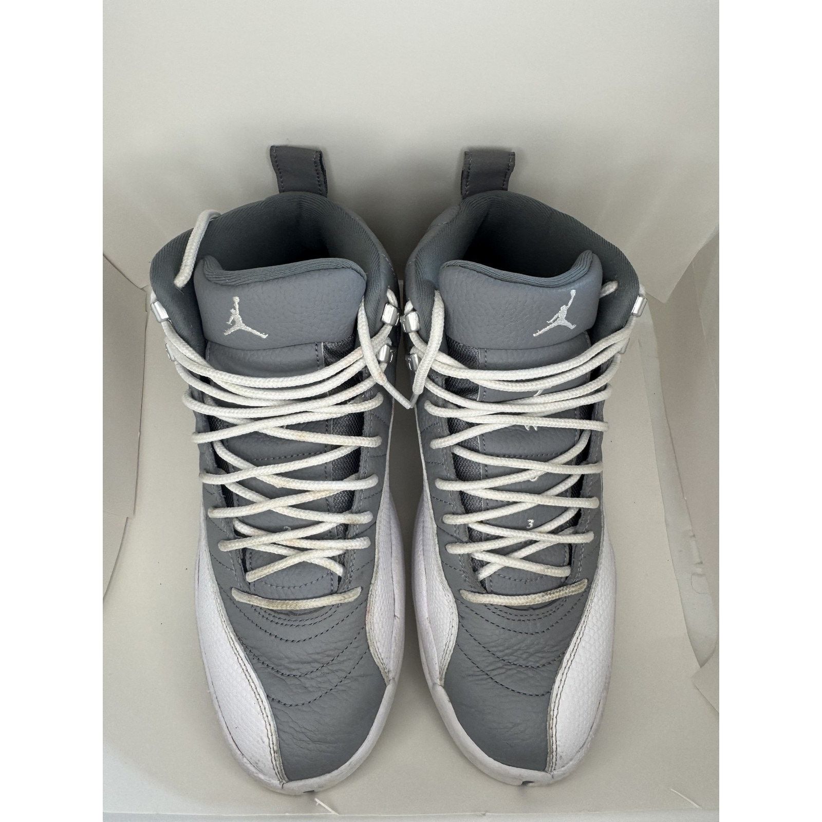Jordan Brand Air Jordan 12 Retro Shoes Mens Stealth Cool Grey OG Box Size US 9.5 / EU 42-43 - 3 Thumbnail