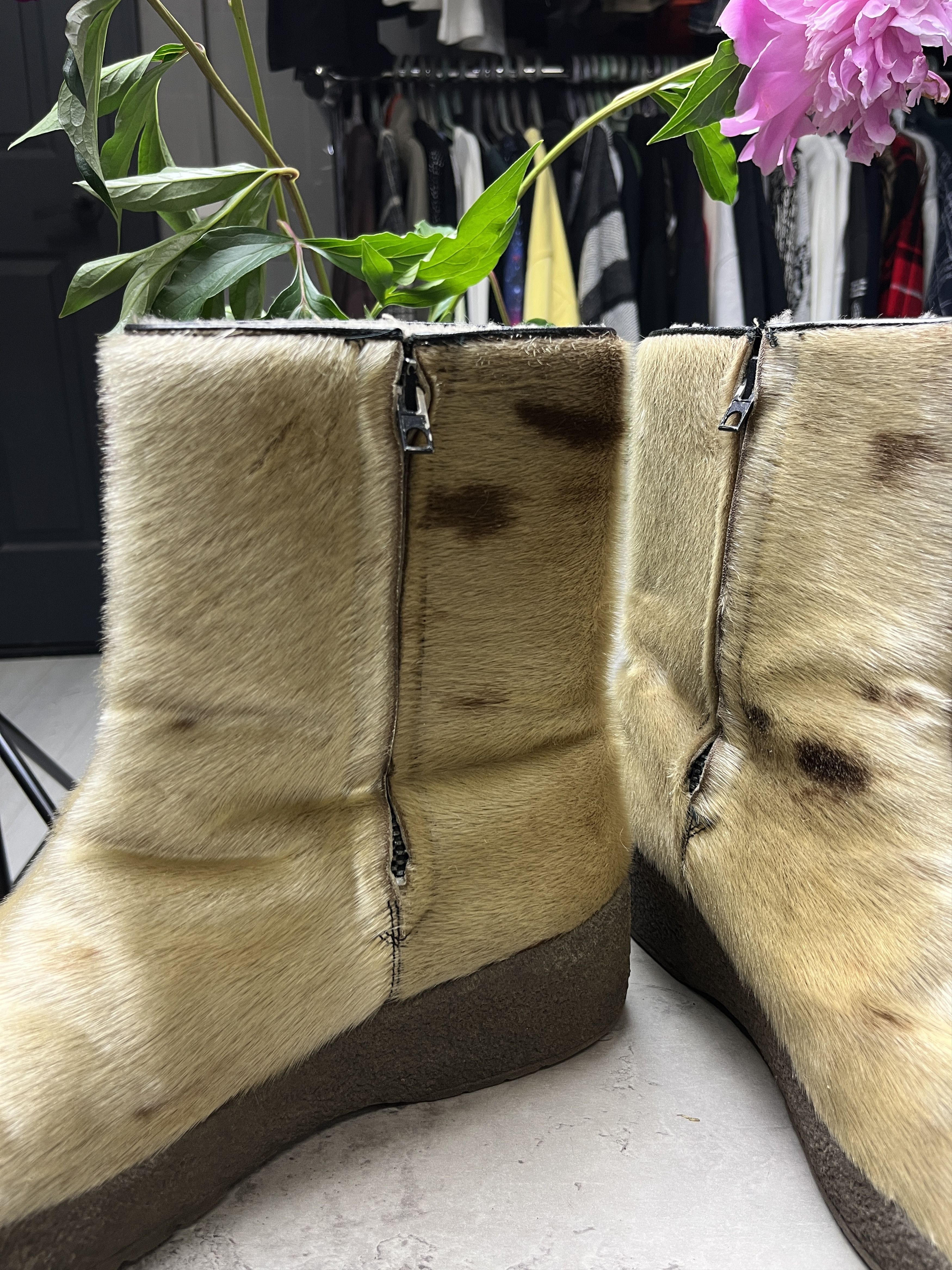 Other 1970s VINTAGE GENUINE SEAL FUR WINTER BOOTS - 5140 Size US 10.5 / EU 43-44 - 5 Thumbnail