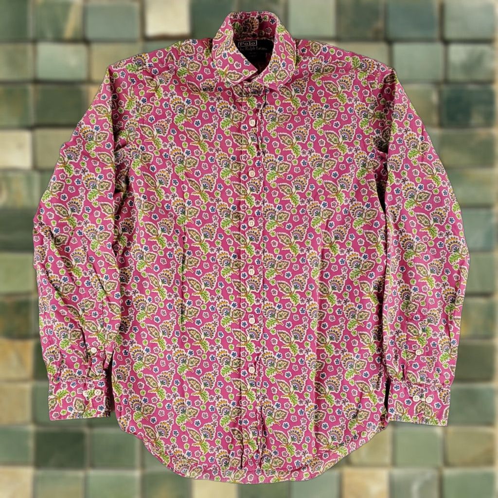 Polo Ralph Lauren Polo Ralph Lauren Regent Paisley Button Up Shirt Pink Custom Fit Mens M Long Sleeve Size US M / EU 48-50 / 2 - 1 Thumbnail