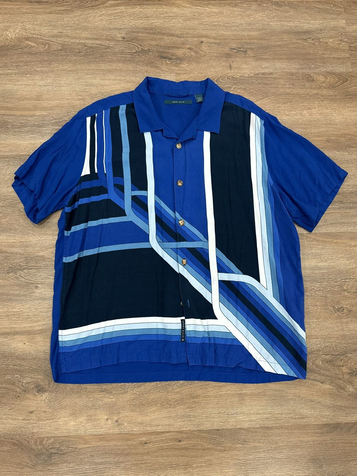 Perry Ellis Perry Ellis Button up Short Sleeve Shirt Size US XL / EU 56 / 4 - 1 Thumbnail