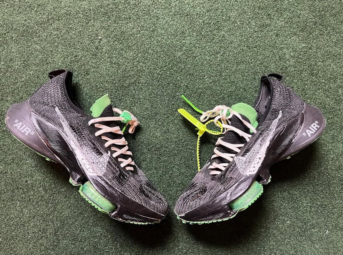 Nike × Off-White Size 9.5 - OFF-WHITE x Nike Air Zoom Tempo Next% Black Green Size US 9.5 / EU 42-43 - 2 Thumbnail
