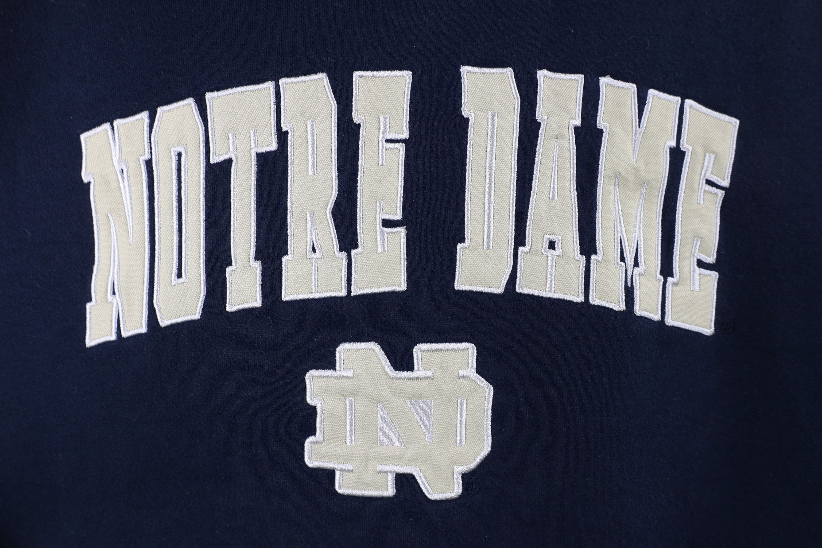 Vintage Vintage 90s Notre Dame University Hoodie Sweatshirt Blue Size US S / EU 44-46 / 1 - 5 Thumbnail