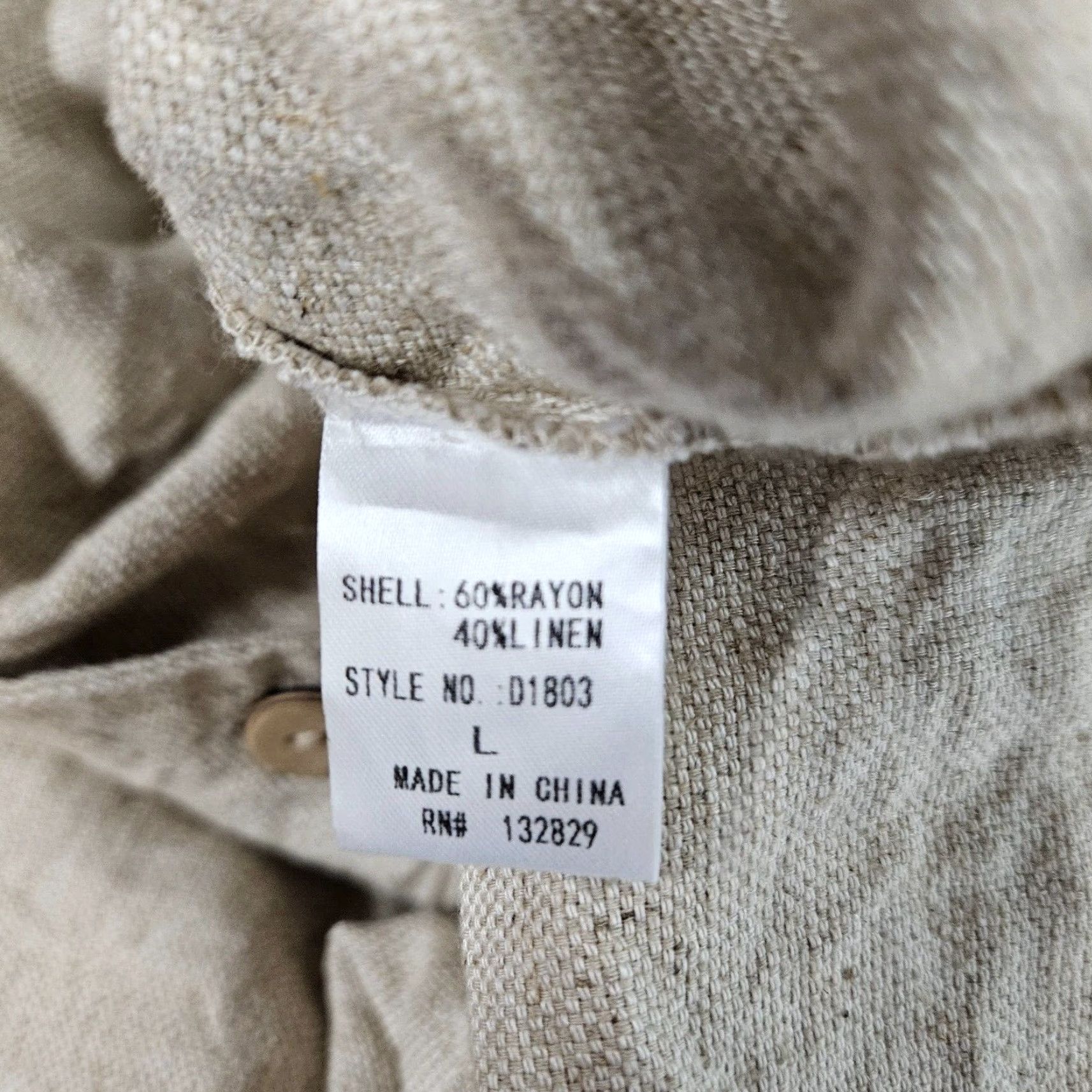 Vintage Miou Muse Womens Pop Off Linen Dress Sz Large Beige Short Sleeve Size 36" / US 14 / IT 50 - 7 Thumbnail
