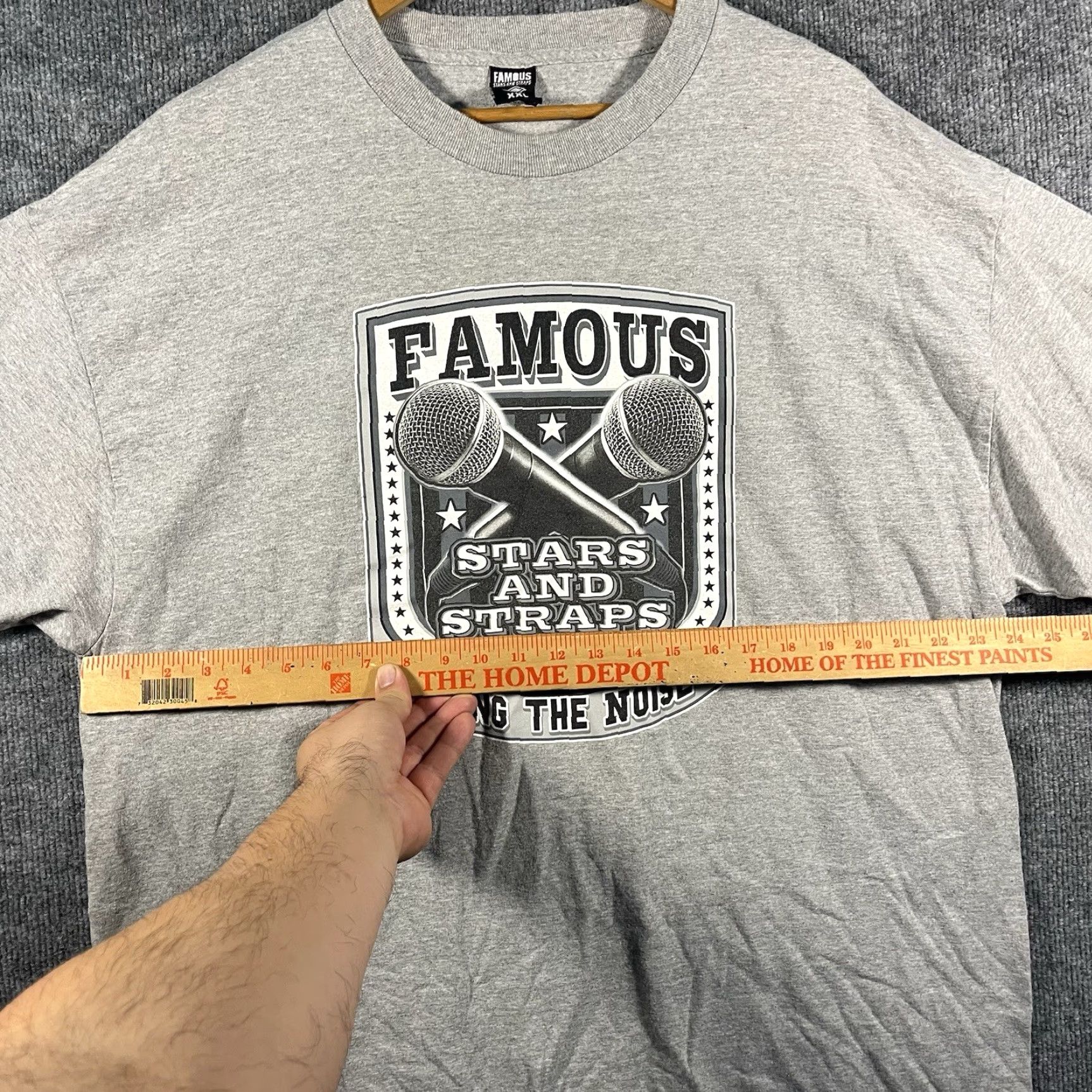 Barker VINTAGE Famous Stars & Straps T-Shirt Men 2XL Gray Graphic Print Crew Neck Short Sleeve Band Rock 90s Musi c Size US XXL / EU 58 / 5 - 6 Thumbnail