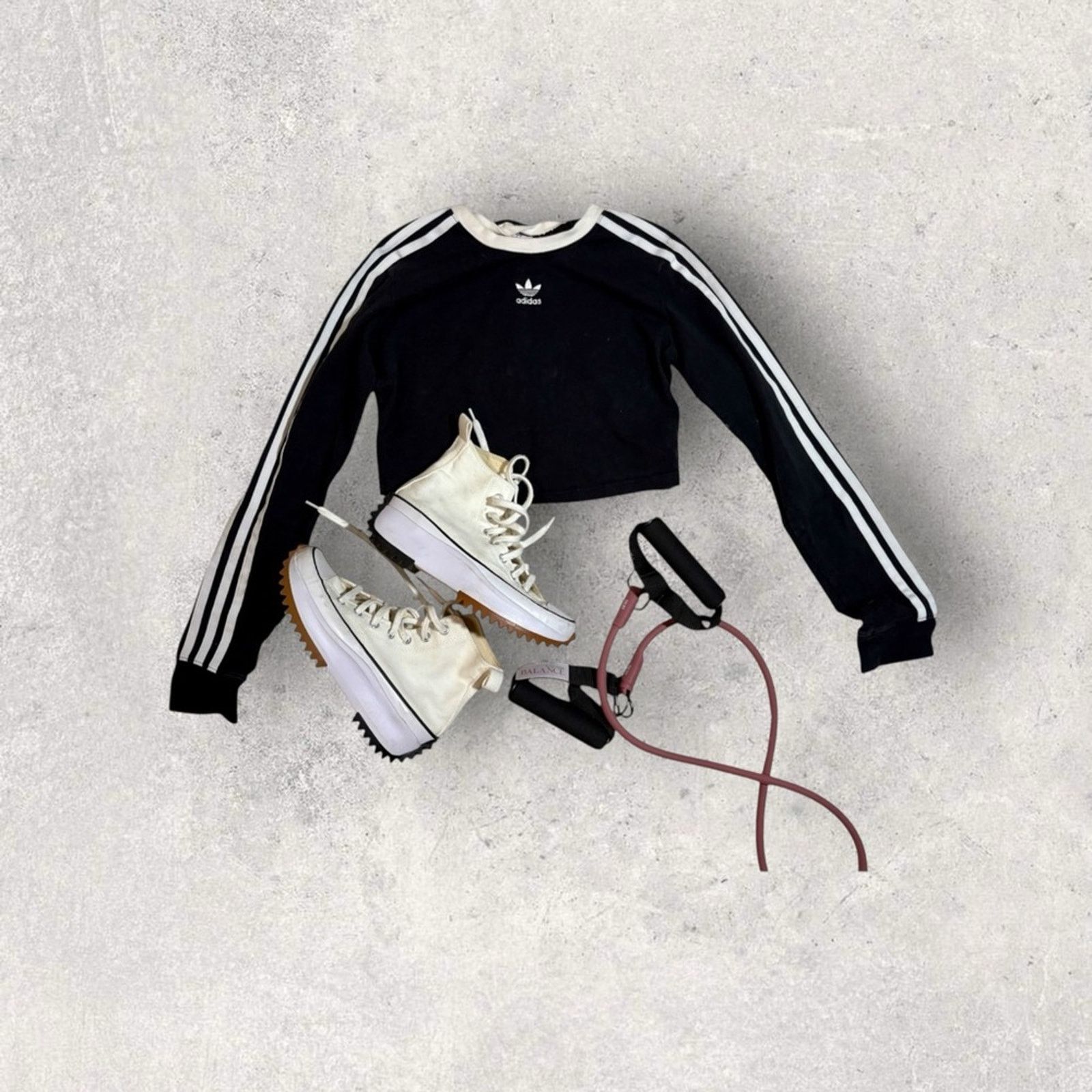 Adidas Adidas Black and White Striped Cropped Top Size S / US 4 / IT 40 - 3 Thumbnail