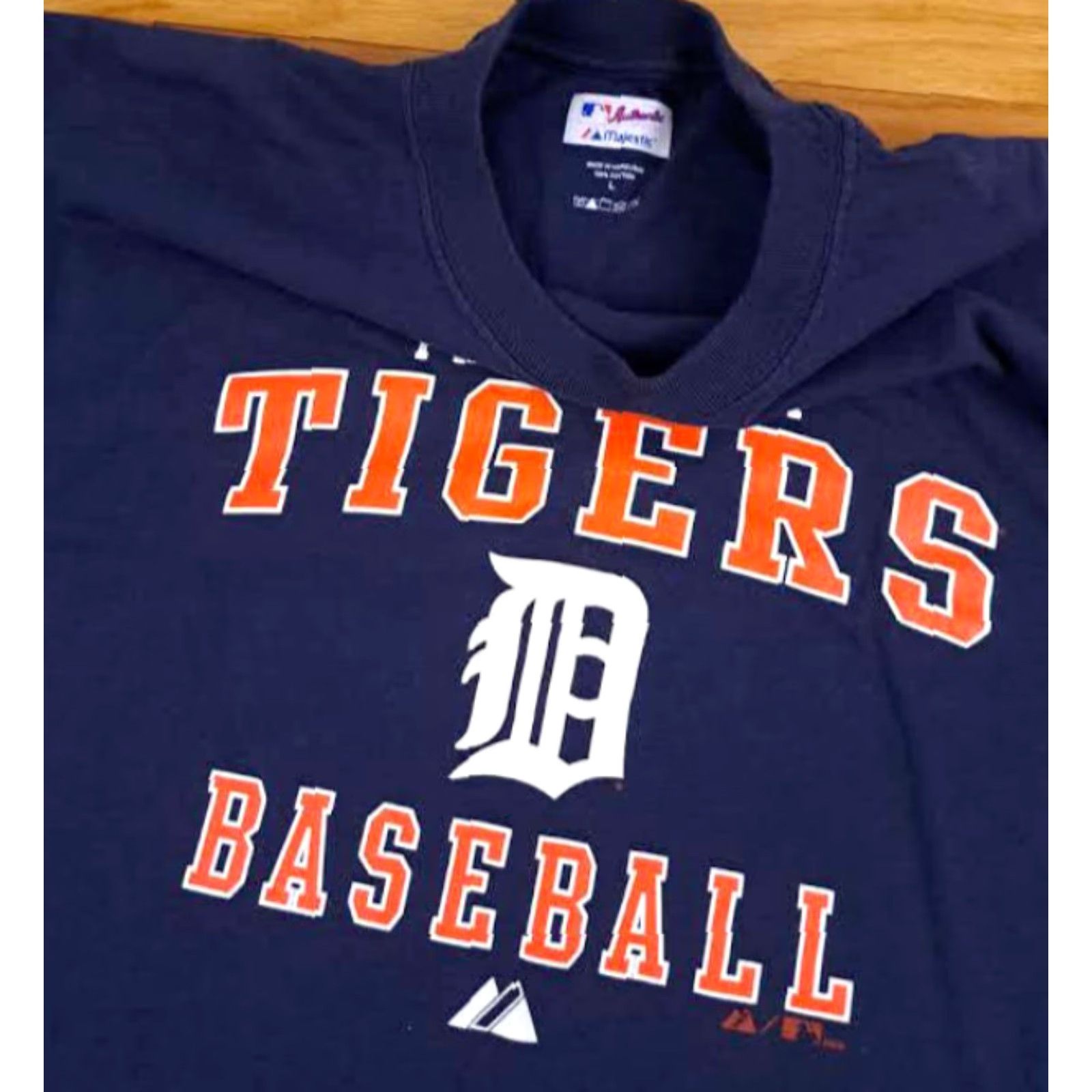 MLB Detroit Tigers Baseball Printed T-Shirt Navy size LG 2009 MLB Size US L / EU 52-54 / 3 - 3 Thumbnail