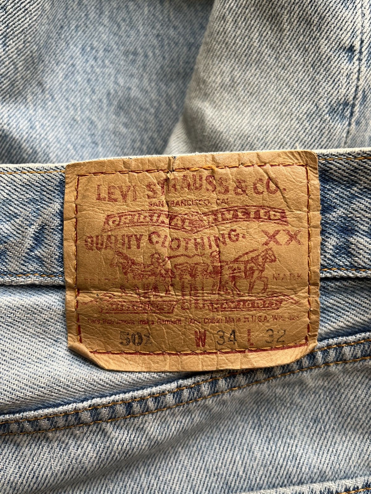 Levi's 1990’s Vintage Levi’s 501 Jeans Distressed Denim Button Fly Size US 33 - 6 Thumbnail