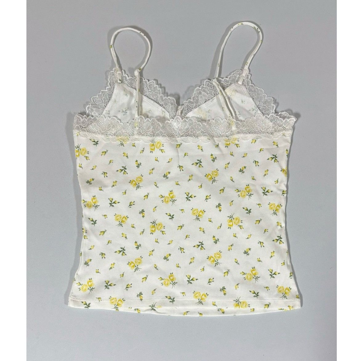 Vintage White Lace Floral Y2K Tank Top Shirt Cami Camisole Size S 🌼✨ Size S / US 4 / IT 40 - 3 Thumbnail