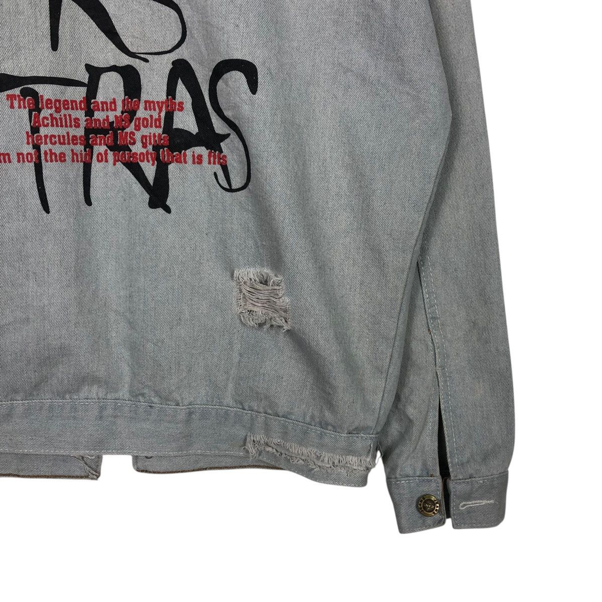 Japanese Brand 🔥VINTAGE DENIM JACKET BIKER UNBRANDED BIG LOGO BACK HIT Size US M / EU 48-50 / 2 - 14 Thumbnail