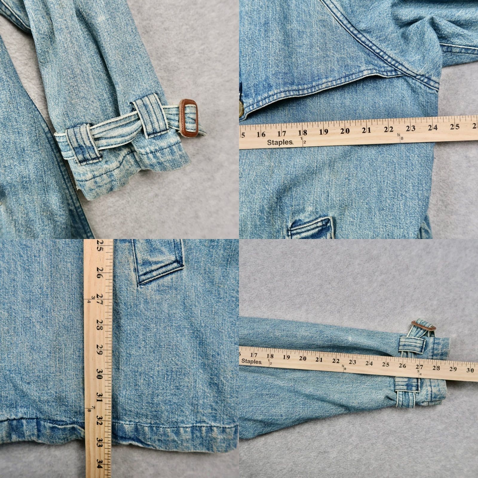 Calvin Klein VINTAGE Calvin Klein Denim Trench Coat Womens S Blue Double Breasted USA Made 90s Size S / US 4 / IT 40 - 9 Thumbnail