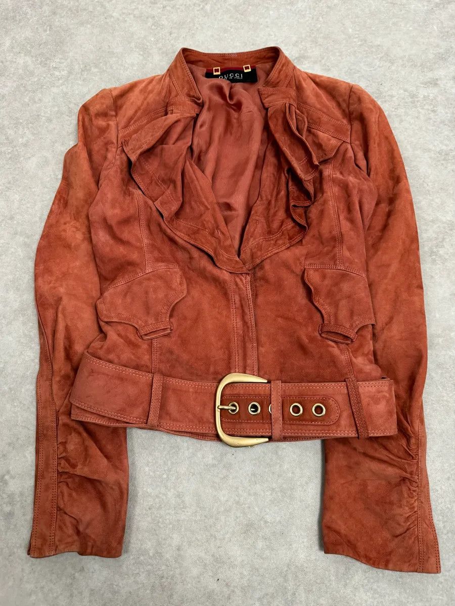 Gucci SS2004 Gucci Pink Suede Leather Jacket by Tom Ford Size M / US 6-8 / IT 42-44 - 4 Thumbnail