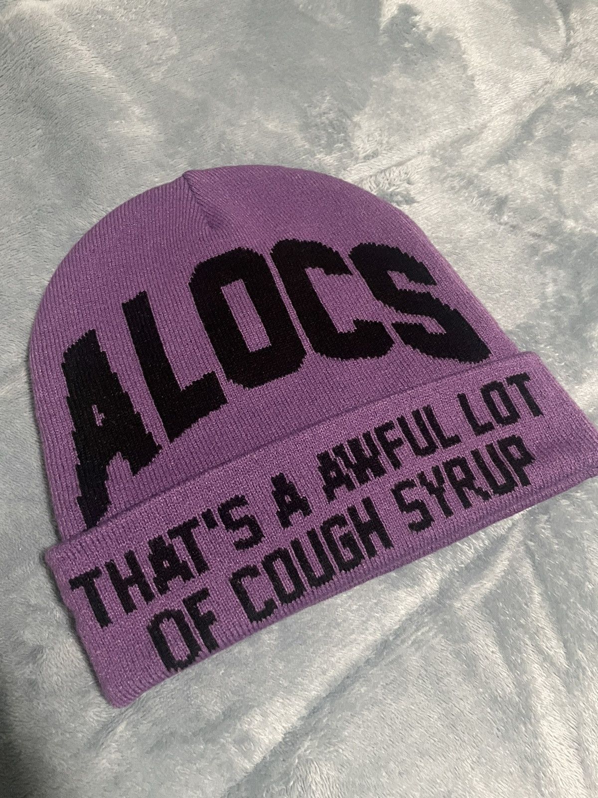 Awful Lot of Cough Syrup Awful Lot Cough Syrup Beanie Purple  display picture 1