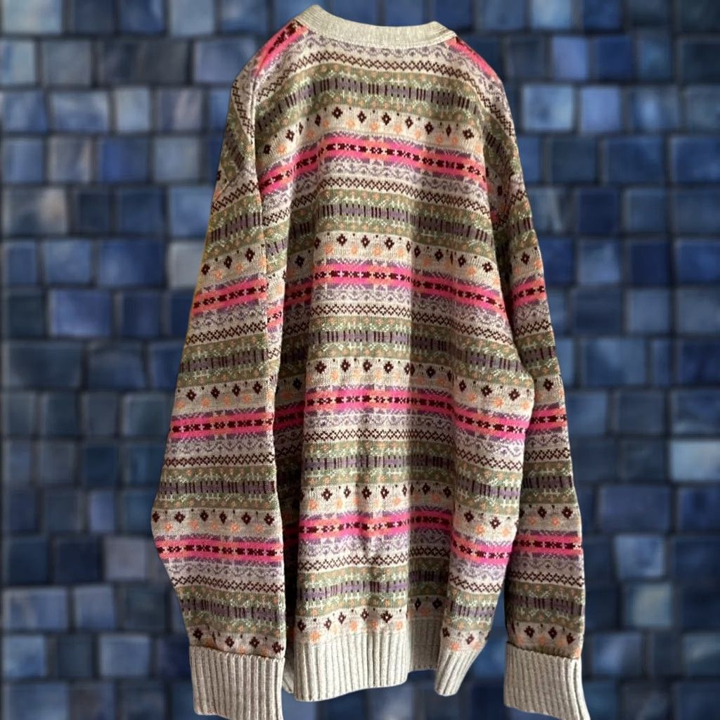 Kapital KAPITAL Men's Cardigan Wool Fair Isle Lettered Size 2 Multicolor Casual Used Sweater Jacket Size US XS / EU 42 / 0 - 1 Thumbnail