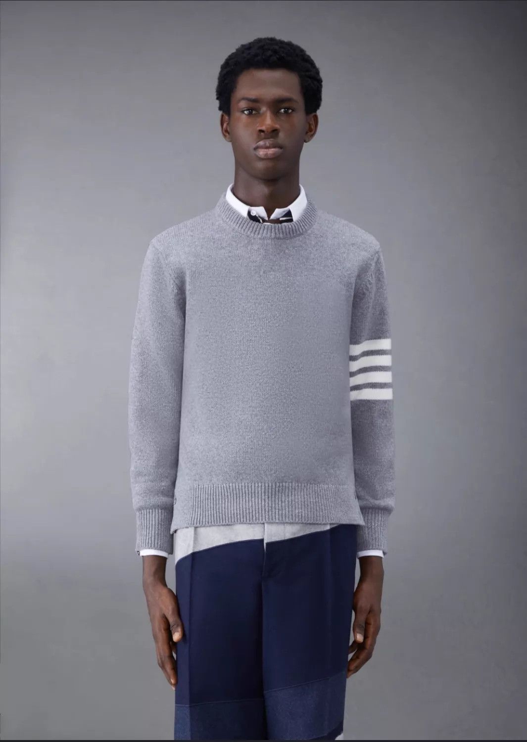Thom Browne TB 4-Bar Cashmere Sweater Light Gray Size 2 Size US M / EU 48-50 / 2 - 7 Thumbnail