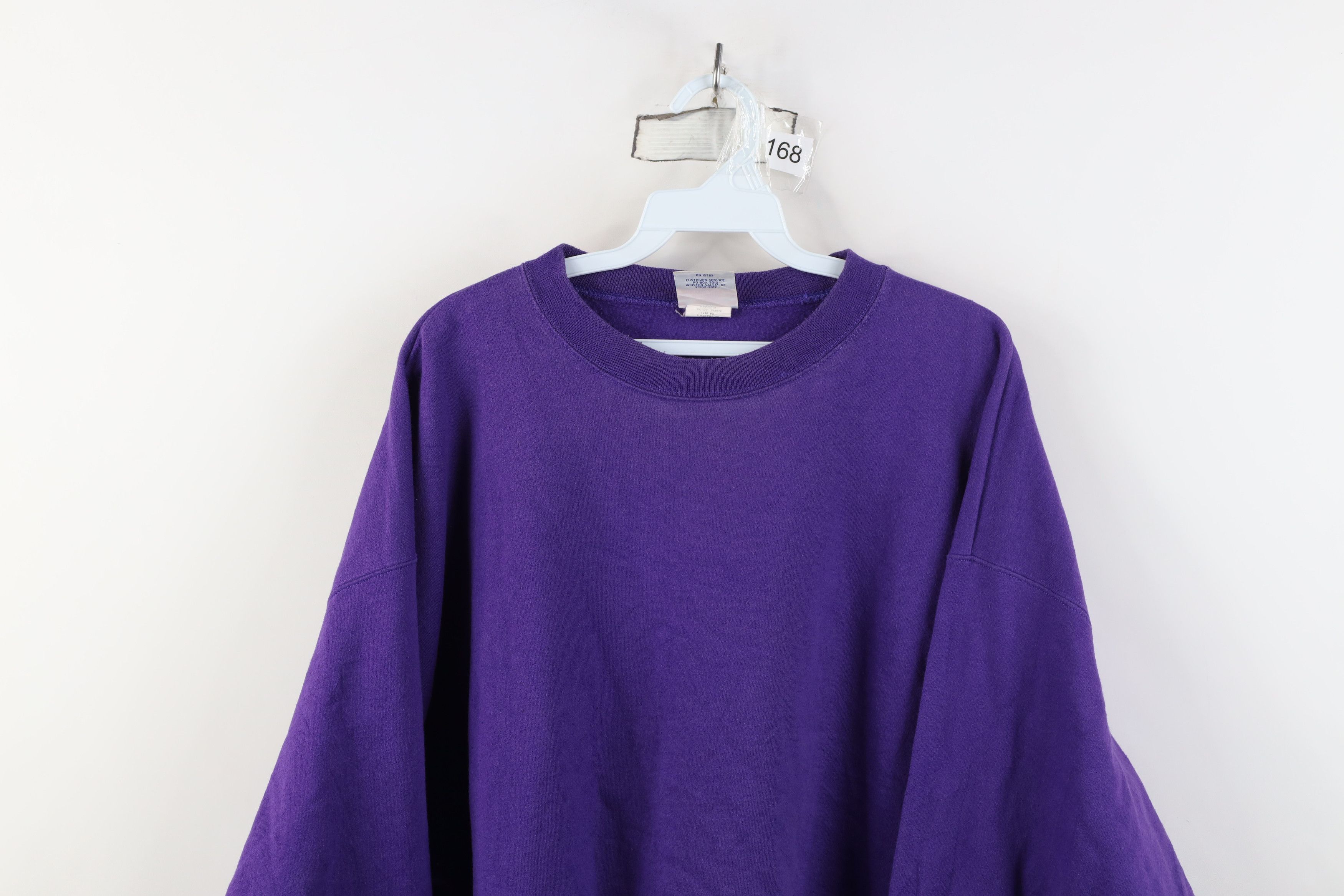 Champion Vintage 90s Champion Blank Crewneck Sweatshirt Purple Size US XL / EU 56 / 4 - 2 Thumbnail