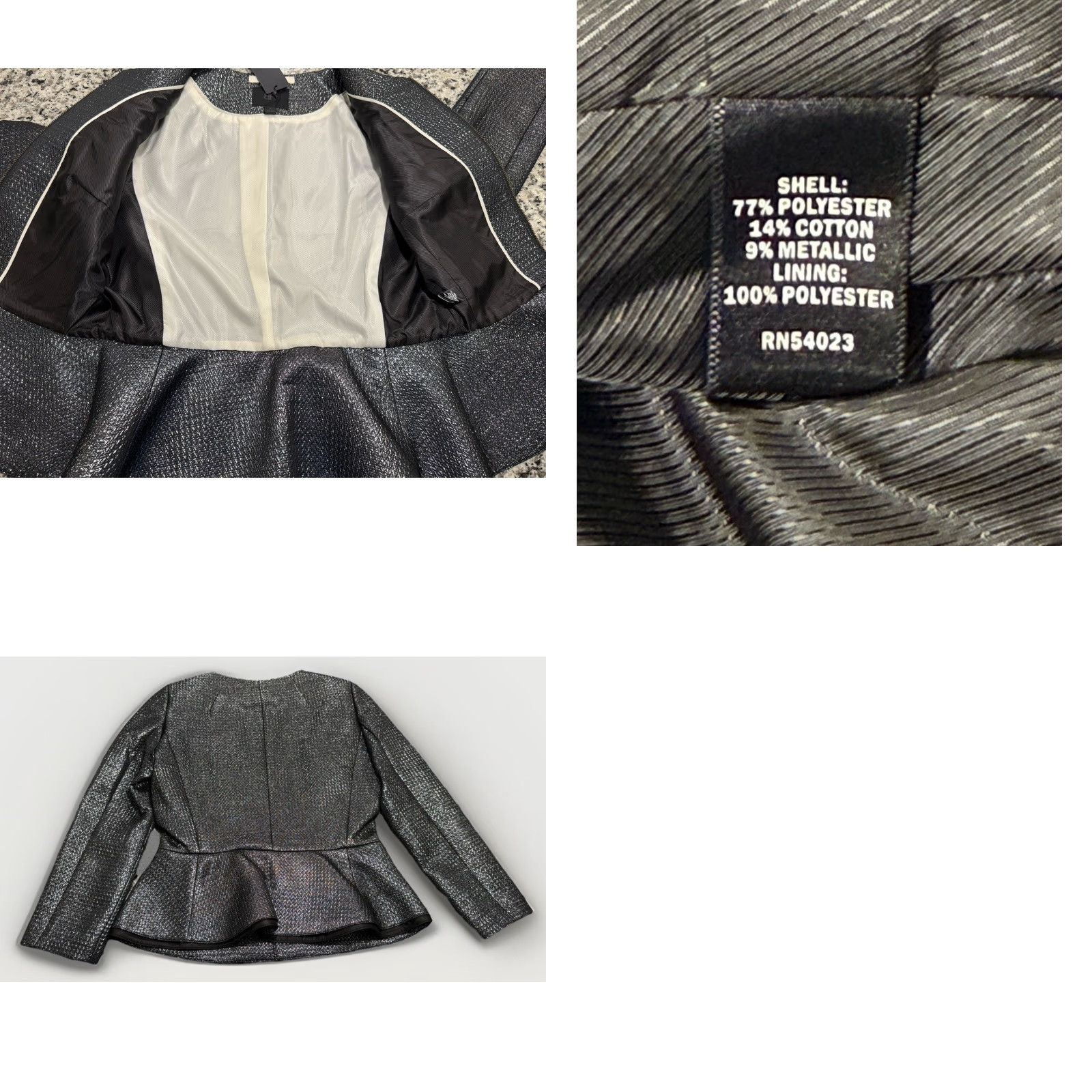 Banana Republic NWT Banana Republic Monogram Metallic Peplum Jacket Office Gray 50 Size M / US 6-8 / IT 42-44 - 8 Thumbnail