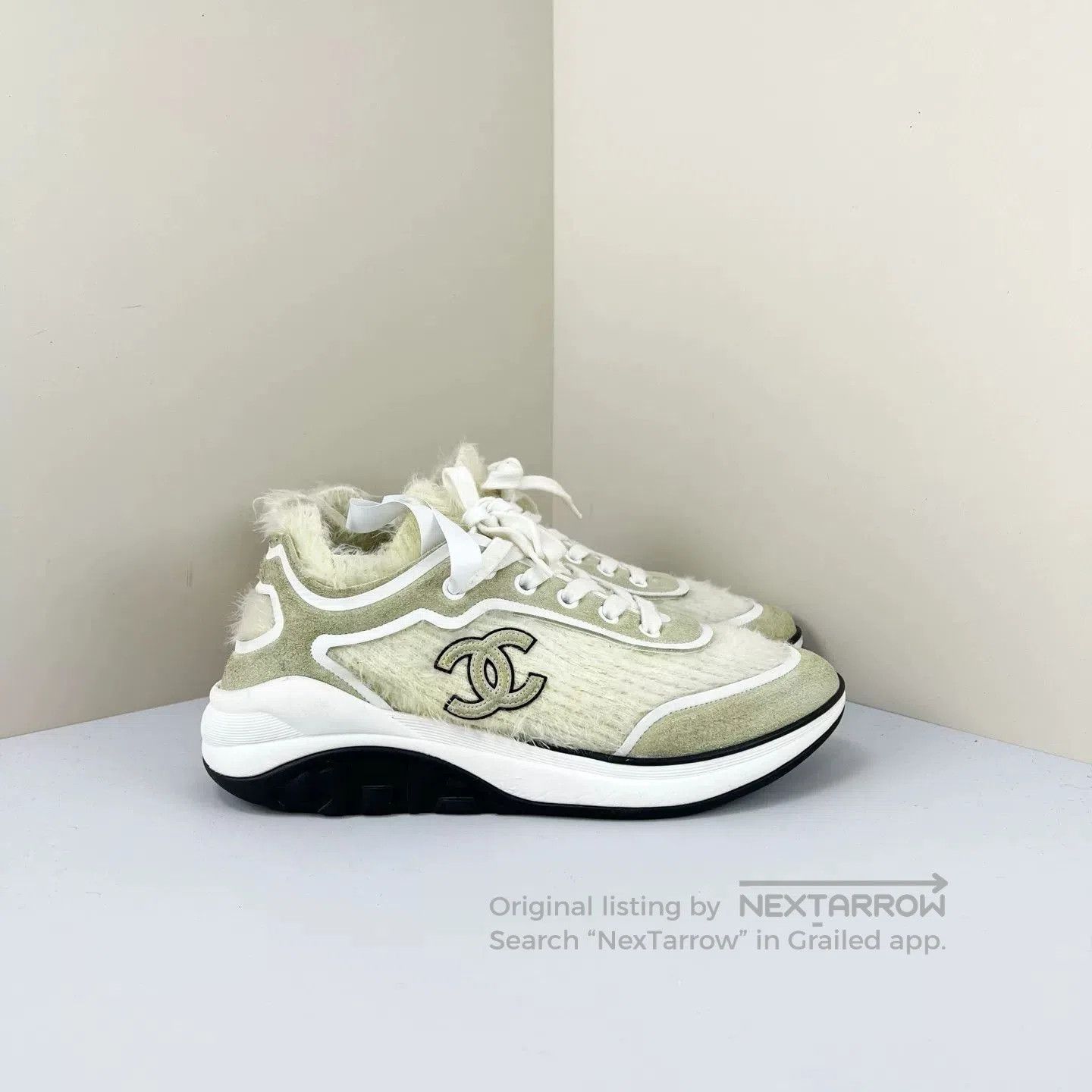 Chanel Chanel Double C Plush Knit Off-White Casual Shoe. Size US 6.5 / IT 36.5 - 5 Thumbnail