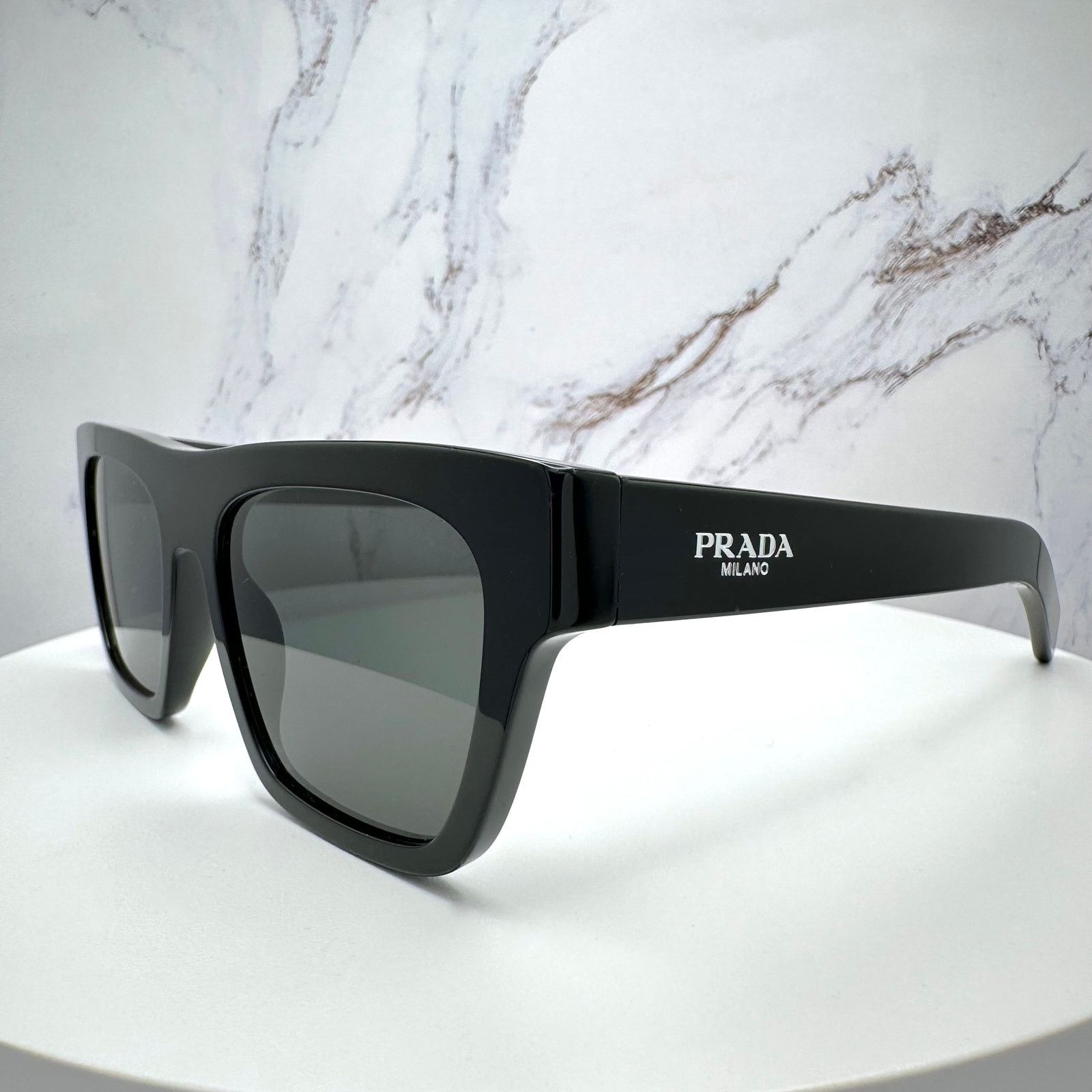 Prada NEW PRADA Sunglasses Black Square Rectangle w/ Box & Case Size ONE SIZE - 12 Thumbnail