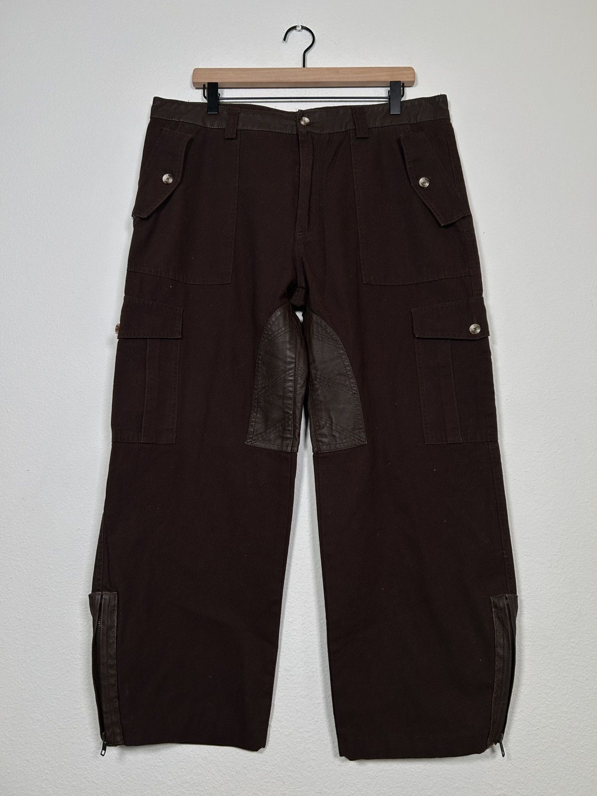 Roberto Cavalli 90’s Leather Patchwork Parachute Pants Size US 36 / EU 52 - 1 Thumbnail