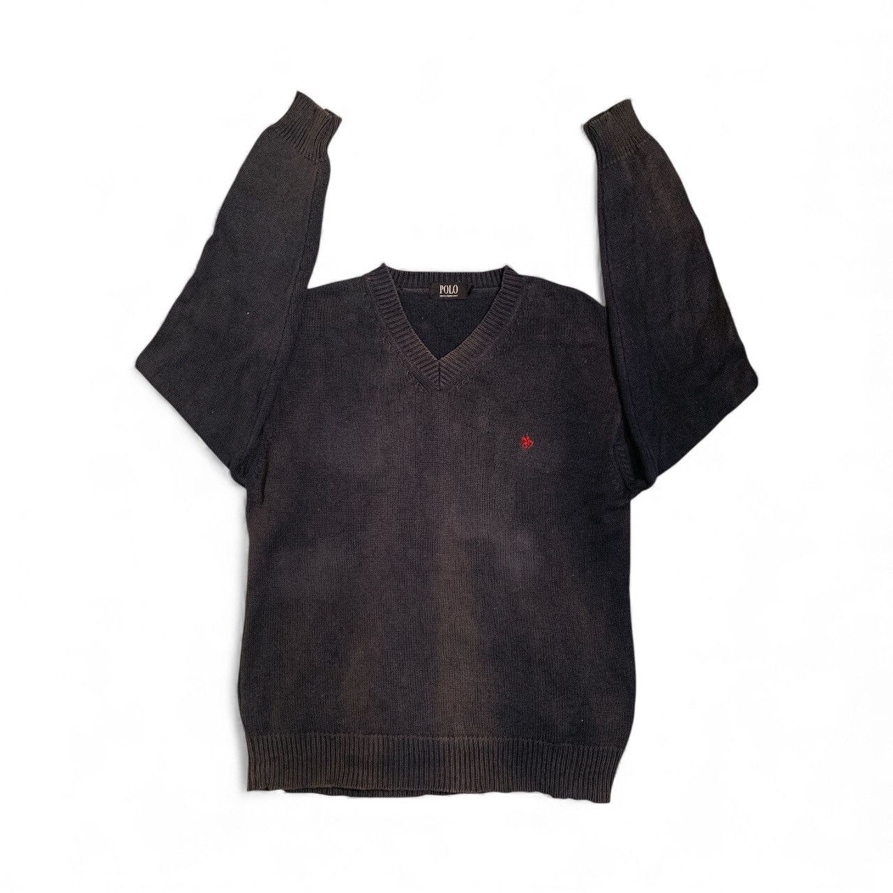 Polo Ralph Lauren Rare Design Vintage Polo V-Neck Knitwear Sweater Size US L / EU 52-54 / 3 - 3 Thumbnail