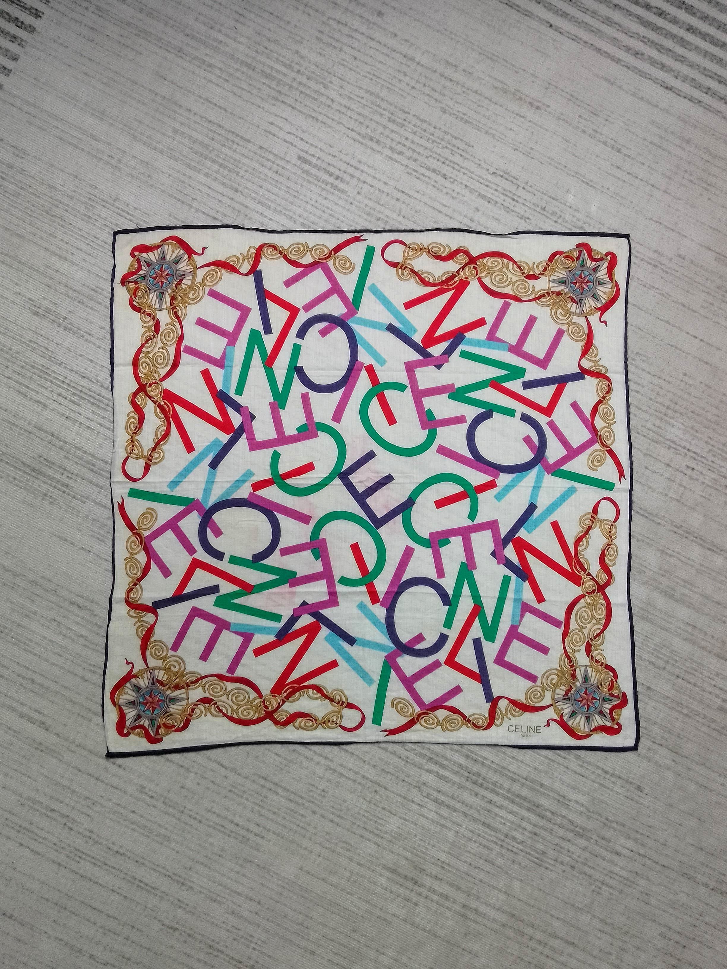 Celine Celine letter spellout cotton scarf handkerchief neckerchief Size ONE SIZE - 1 Thumbnail