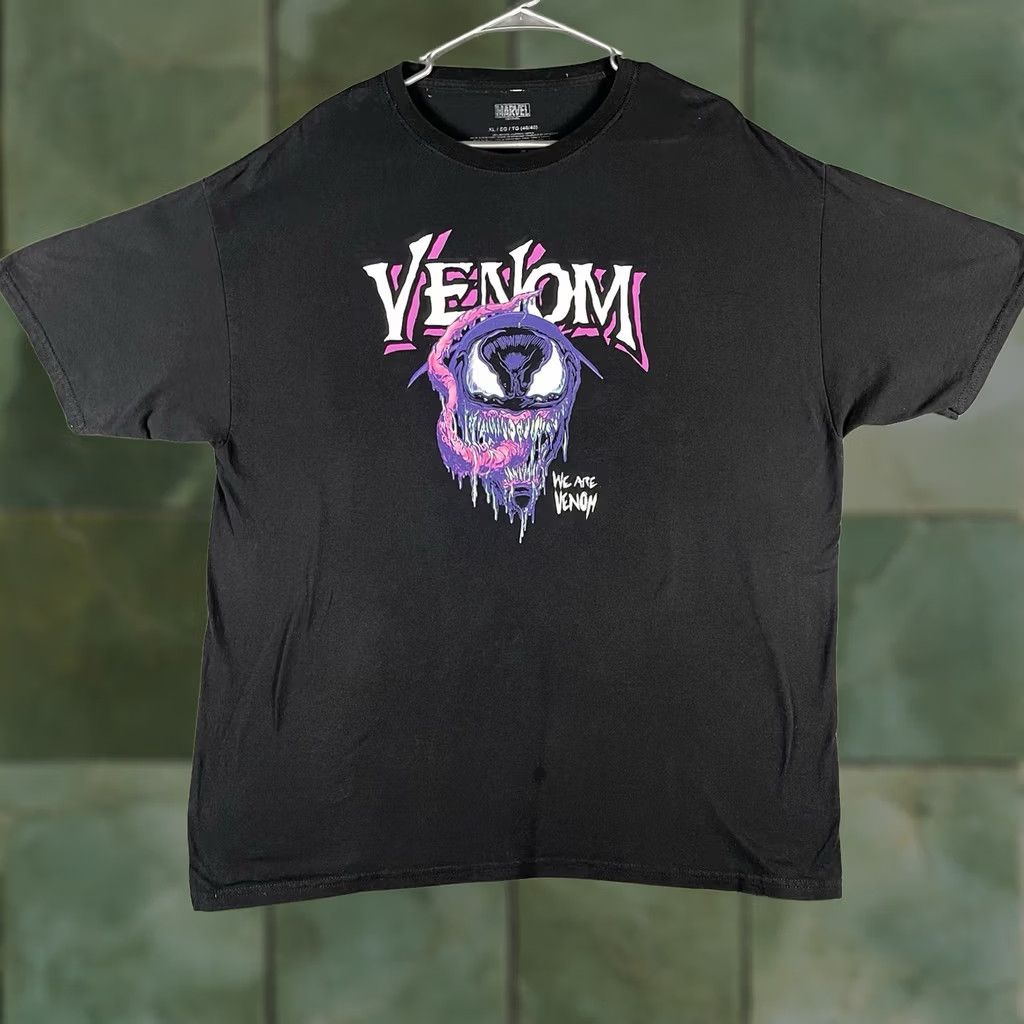 Vintage Venom T-Shirt Men’s XL Black Pink We Are Venom Marvel Anti Hero Comic Book Tee Size US XL / EU 56 / 4 - 1 Thumbnail