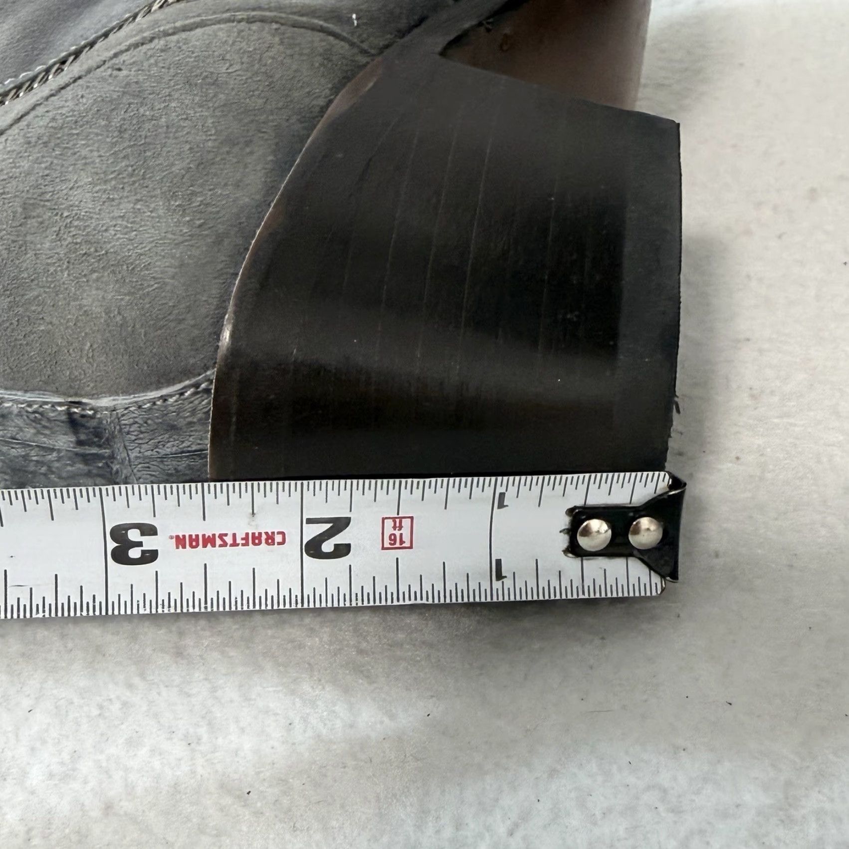 Stetson Stetson Womens Boot Gray Leather Ankle Croc Emboss Fringe Tassels Sz 7 Side Zip Leather Upper M Shaft Casual Shoes Mens Womens Girls Boys Size US 7 / IT 37 - 2 Thumbnail