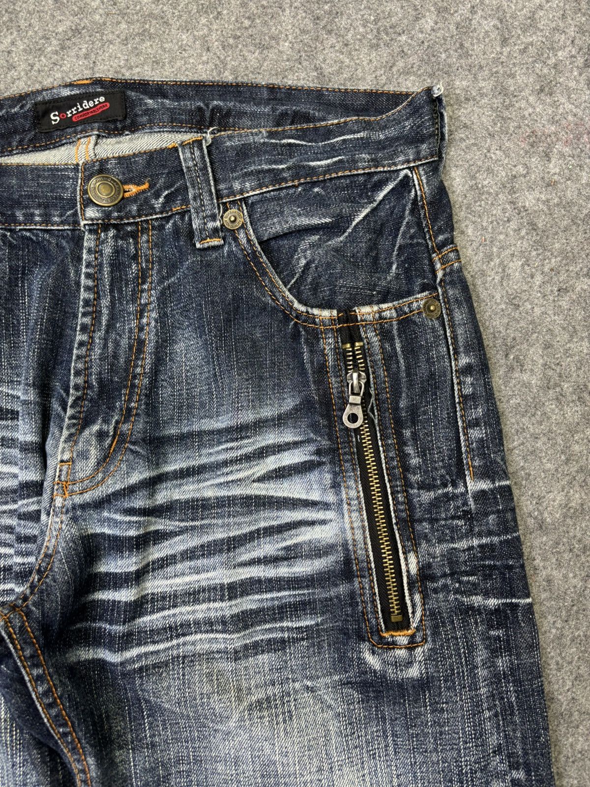 Japanese Brand 💥Insane Artisanal Sorridere Distressed Denim F782 Size US 33 - 7 Thumbnail