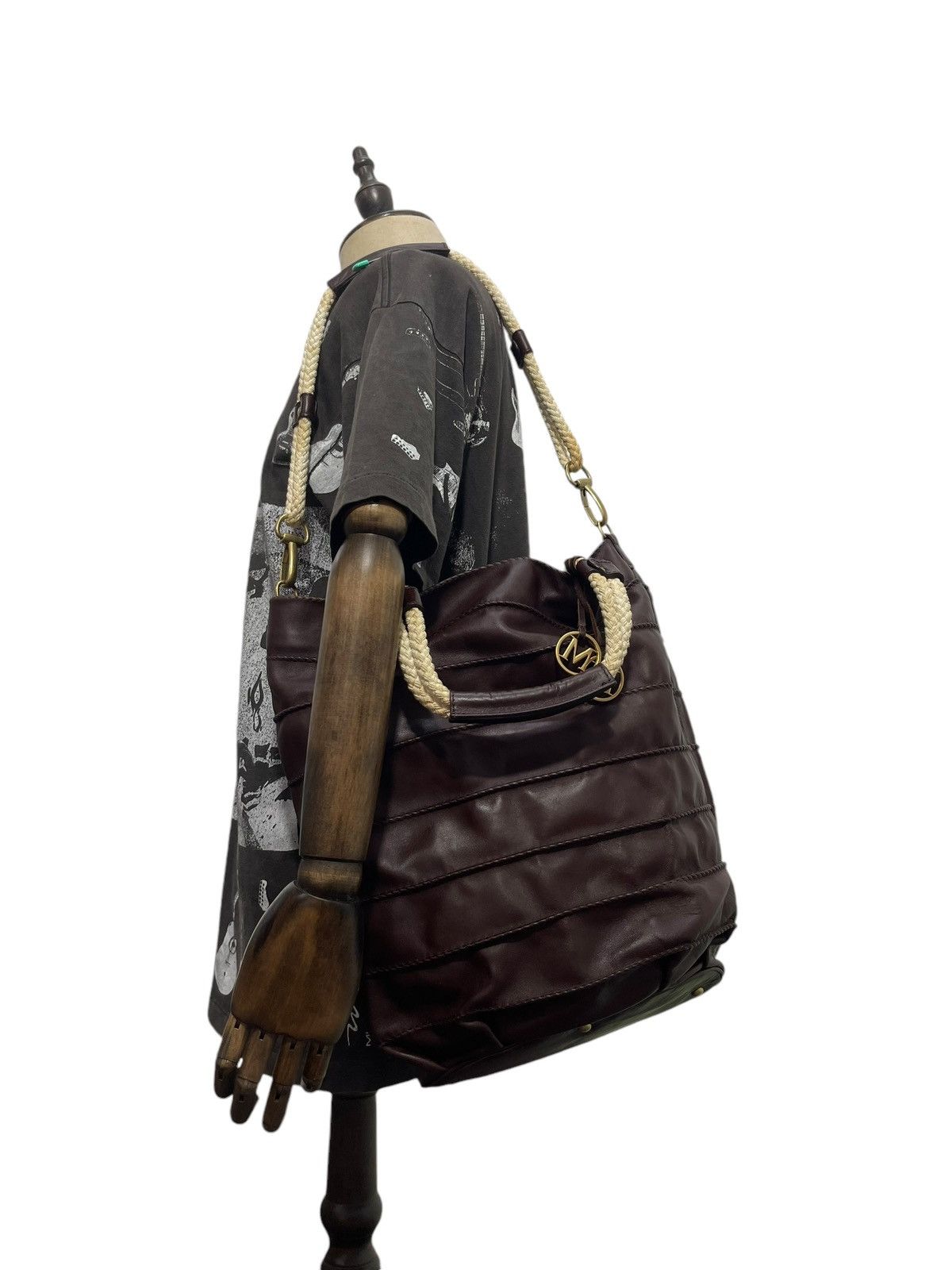 Genuine Leather Full Leather Max Mara Italy Tote Shoulder Bag 9🟩 Size ONE SIZE - 2 Thumbnail