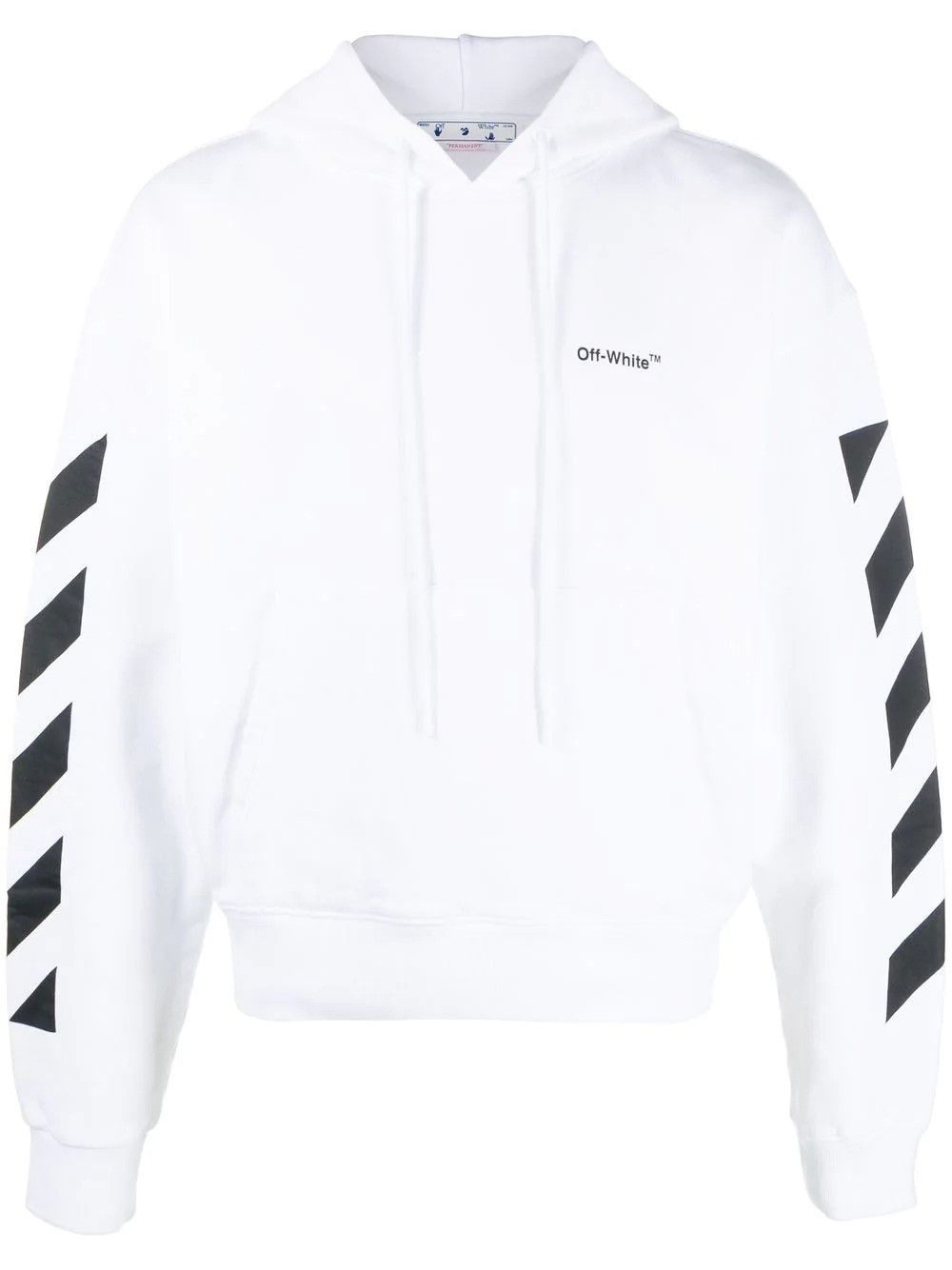 Off-White o1gr1nt0425 Diag Helvetica Over Hoodie in White Size US XS / EU 42 / 0 - 1 Thumbnail