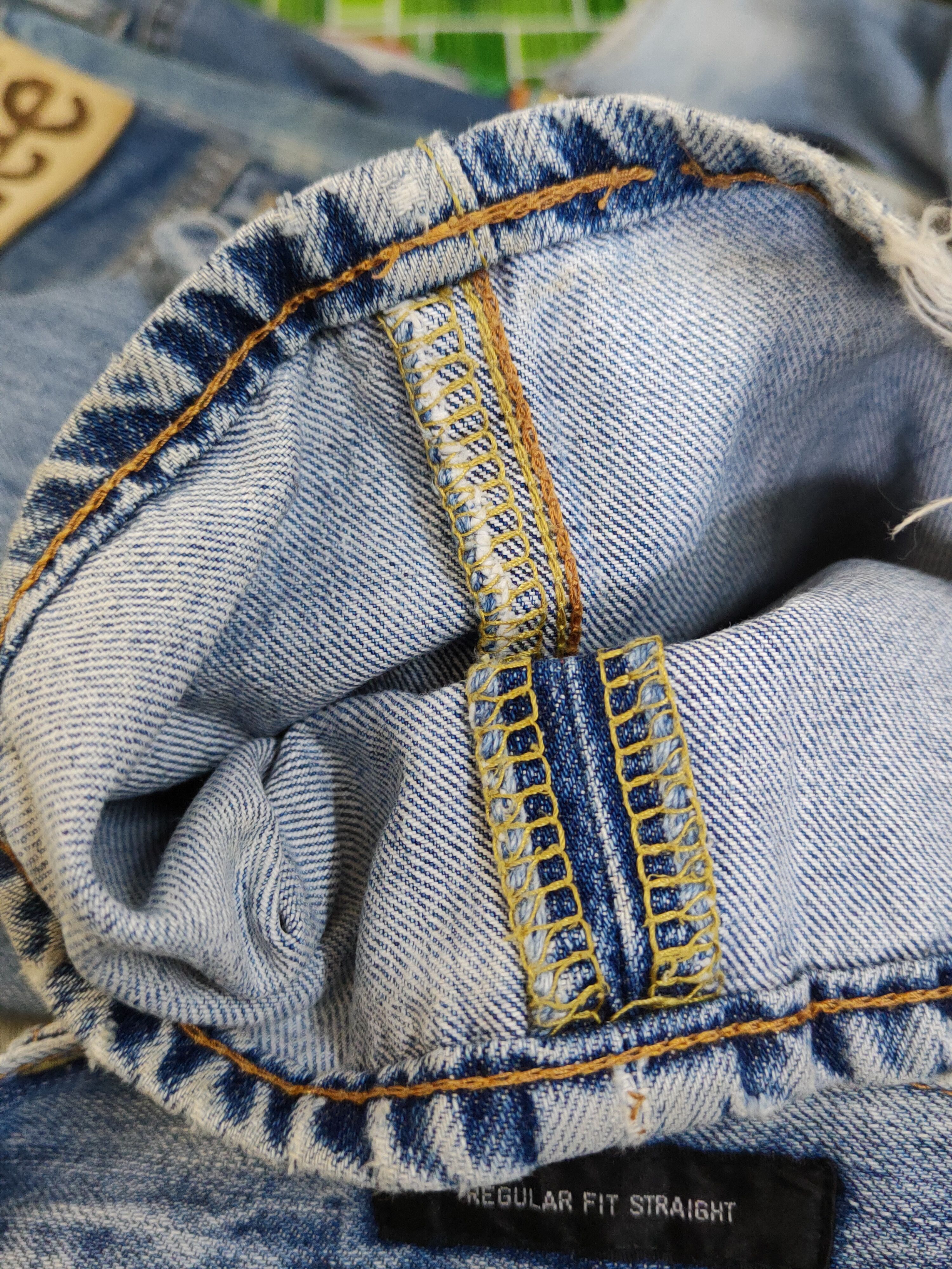 Japanese Brand Uniqlo japan faded Blue Distressed Ripped denim Jeans #W1498 Size US 35 - 14 Thumbnail