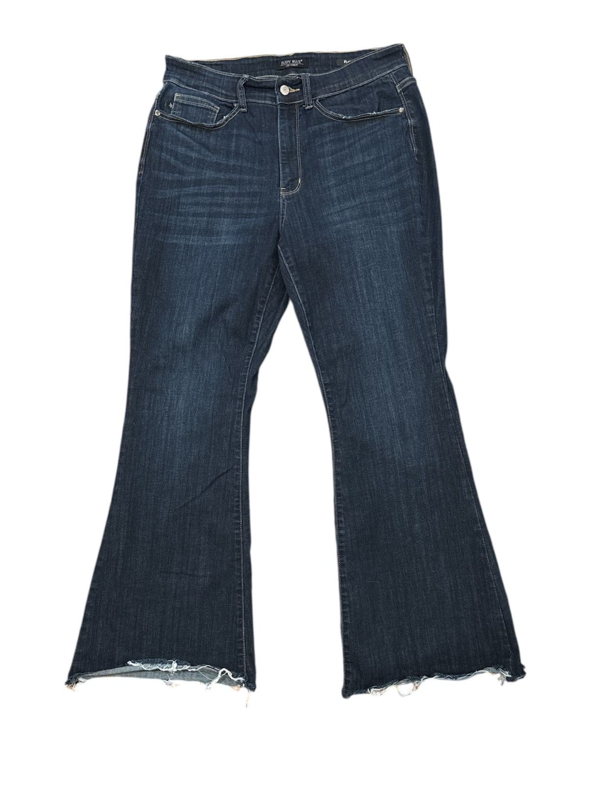 Judy Blue Judy Blue Women’s Flare Jeans Dark Wash Raw Hem Size 14w Size 36" / US 14 / IT 50 - 1 Thumbnail