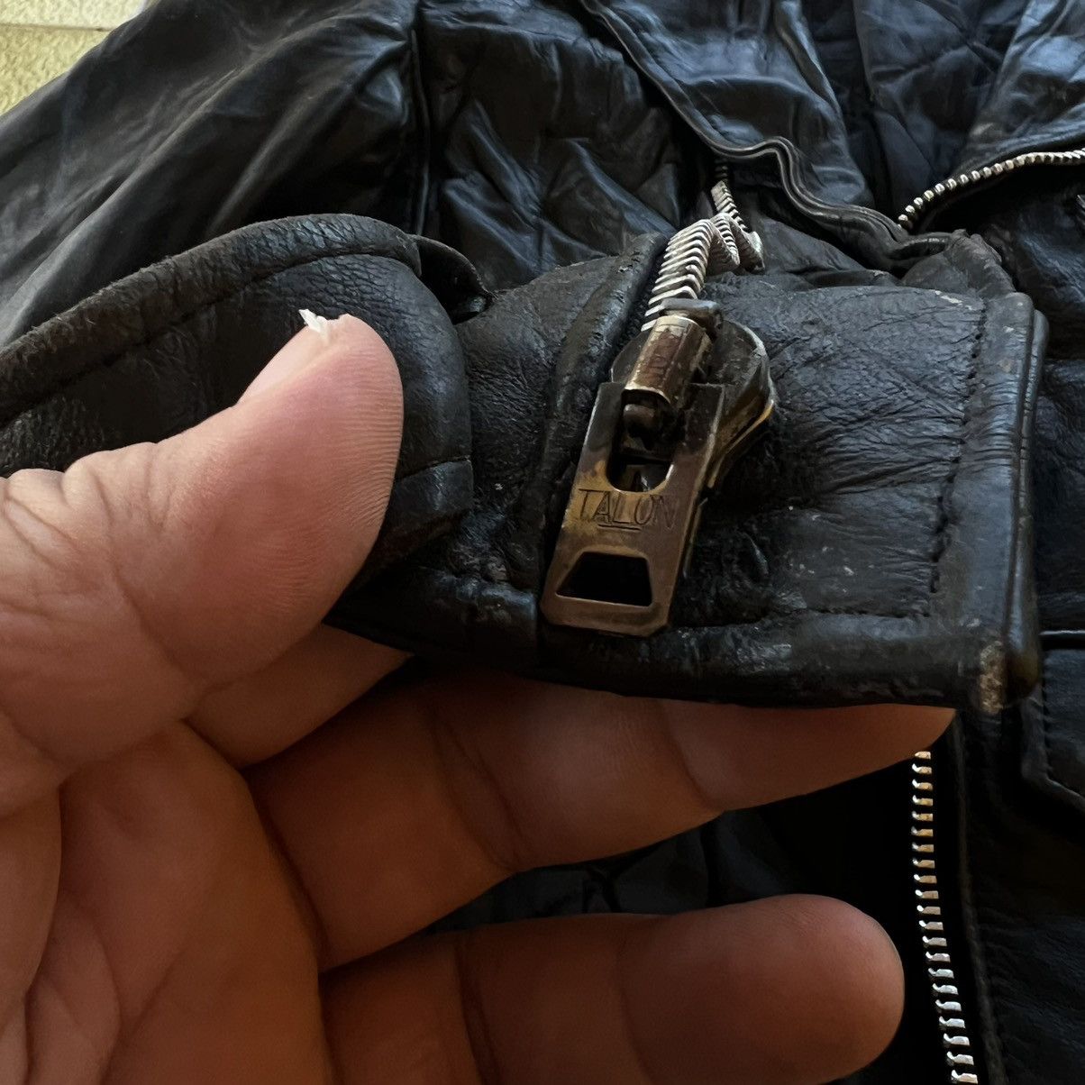 Vintage 🔥VTG LEATHER BIKER JACKET DOUBLE BREAST PROTECH APPAREL Size US M / EU 48-50 / 2 - 20 Thumbnail
