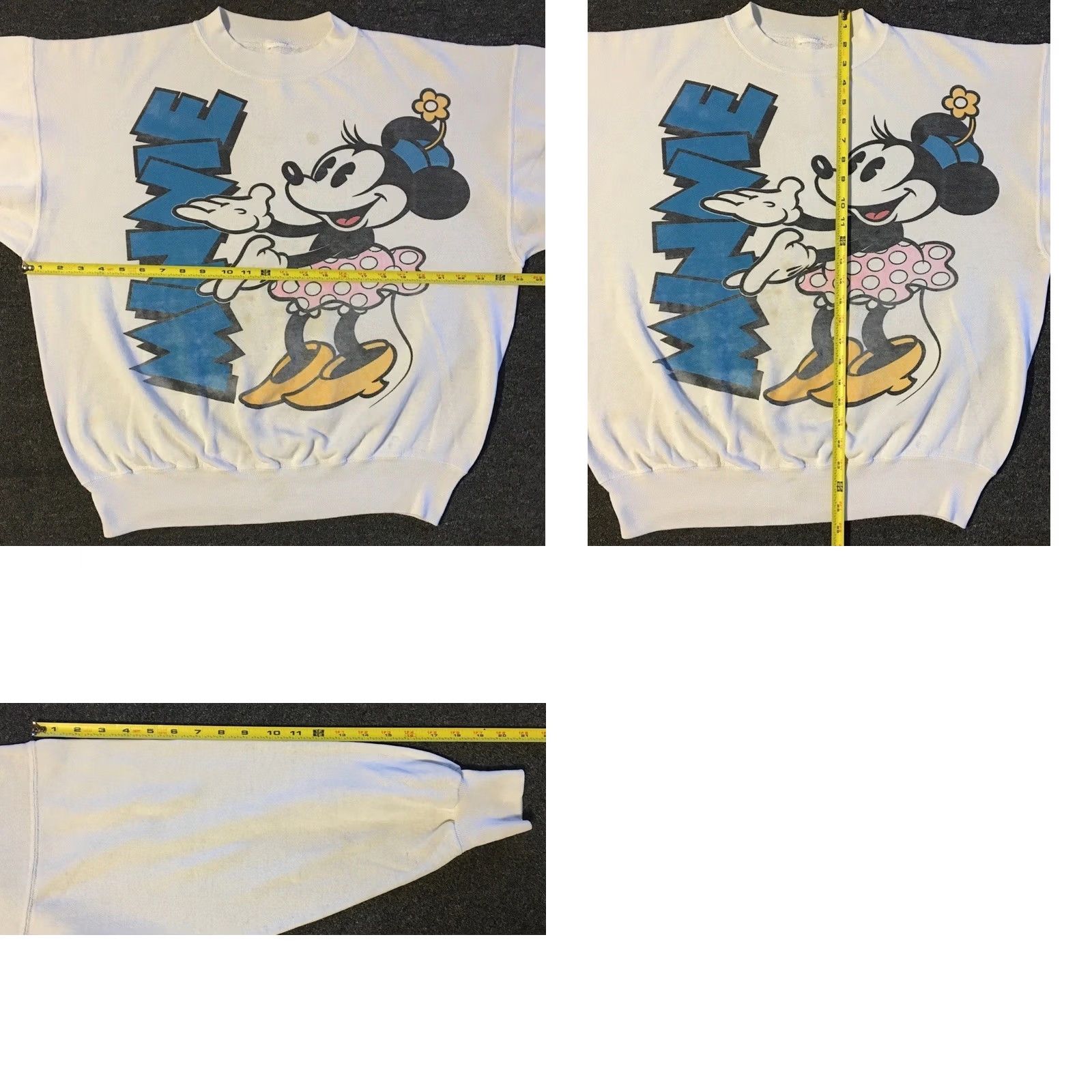Disney VINTAGE 90s Disney Minnie Mouse Sweatshirt M Boxy Cartoon Grunge All Over Print White Men Size US M / EU 48-50 / 2 - 10 Thumbnail