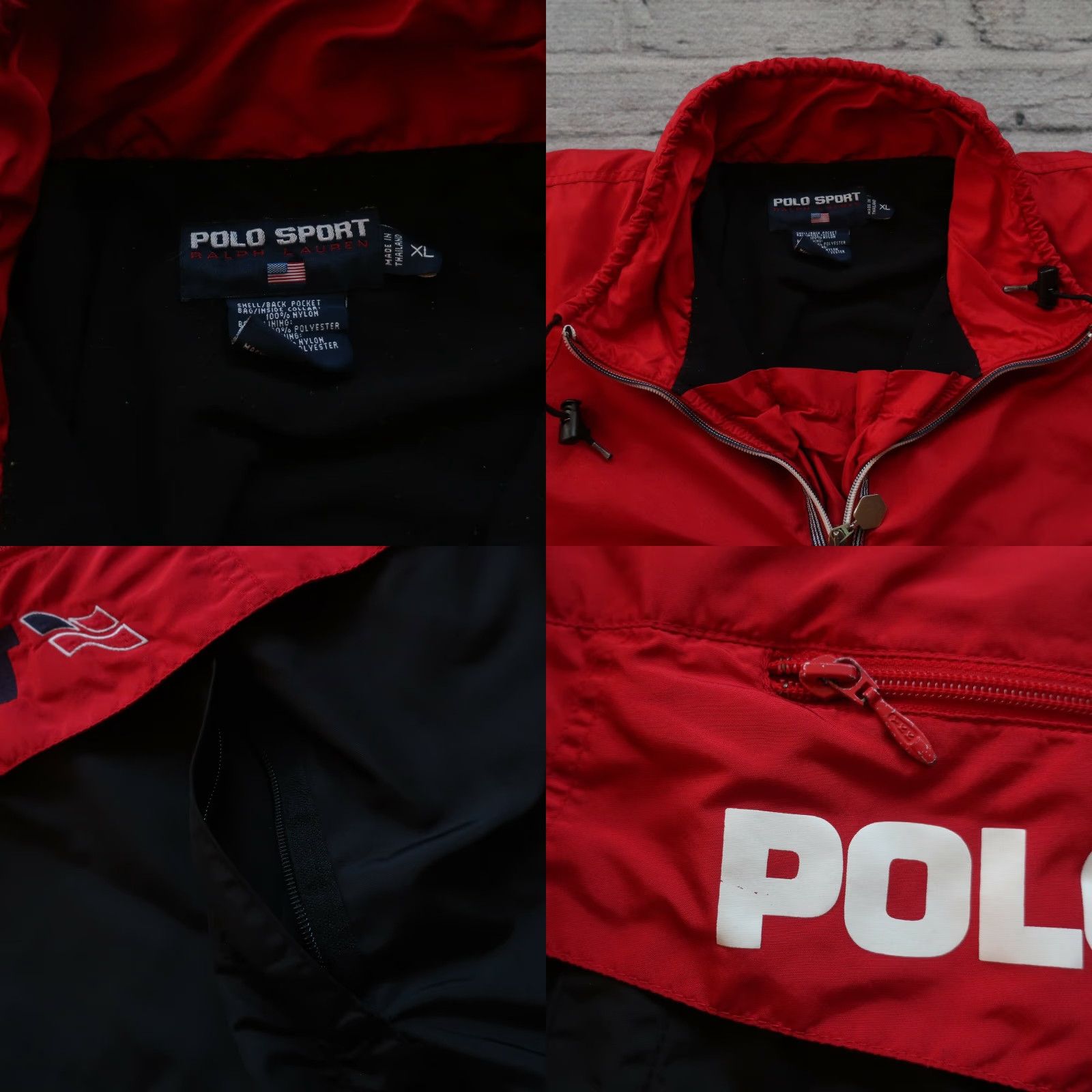 Polo Ralph Lauren VINTAGE Polo Sport Ralph Lauren Logo Pullover Jacket Men XL Red Black Jacket Mens Size US XL / EU 56 / 4 - 8 Thumbnail