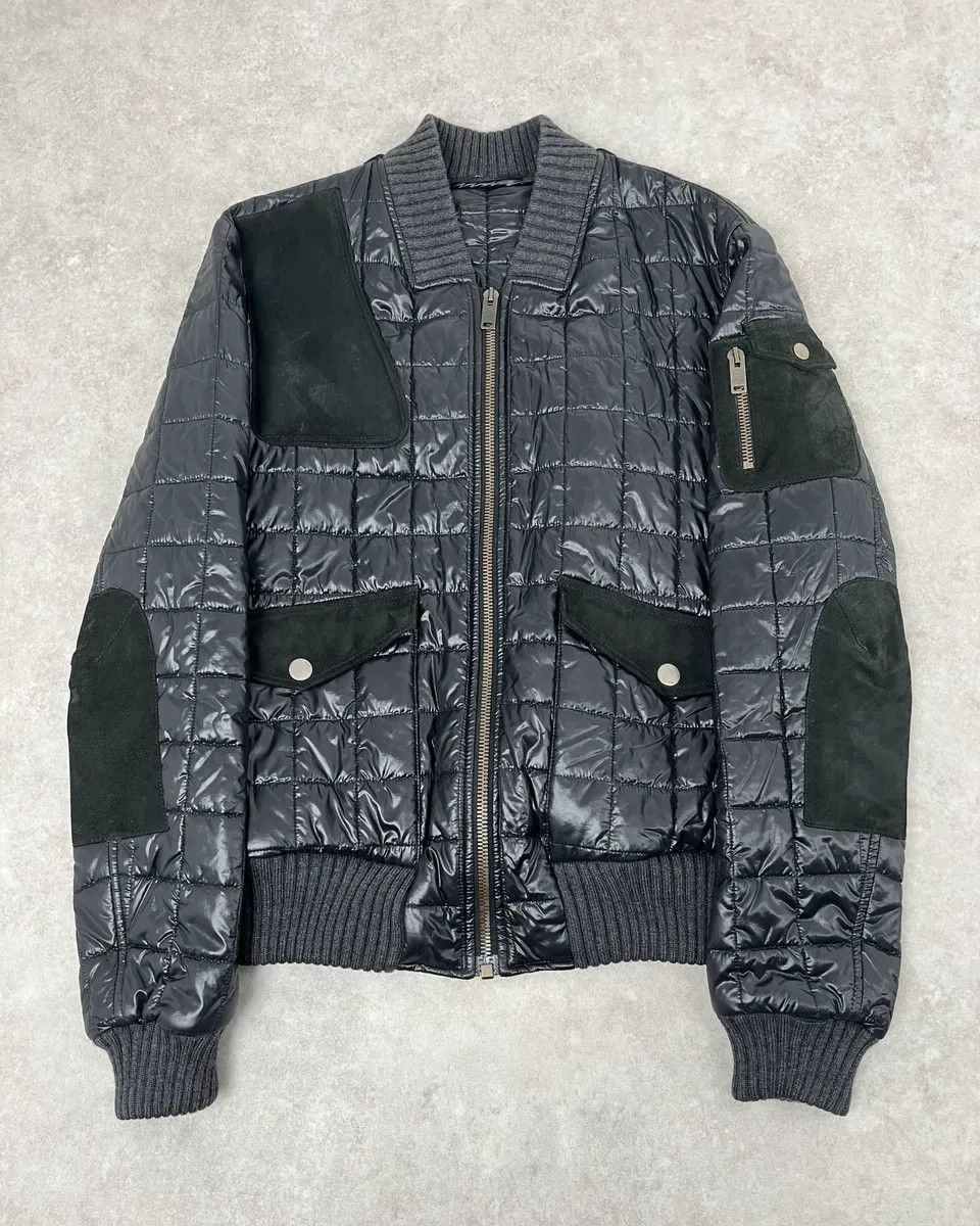 Gucci 2000s Gucci Black Hybrid Leather Puffer Quilted Jacket Size US M / EU 48-50 / 2 - 1 Thumbnail