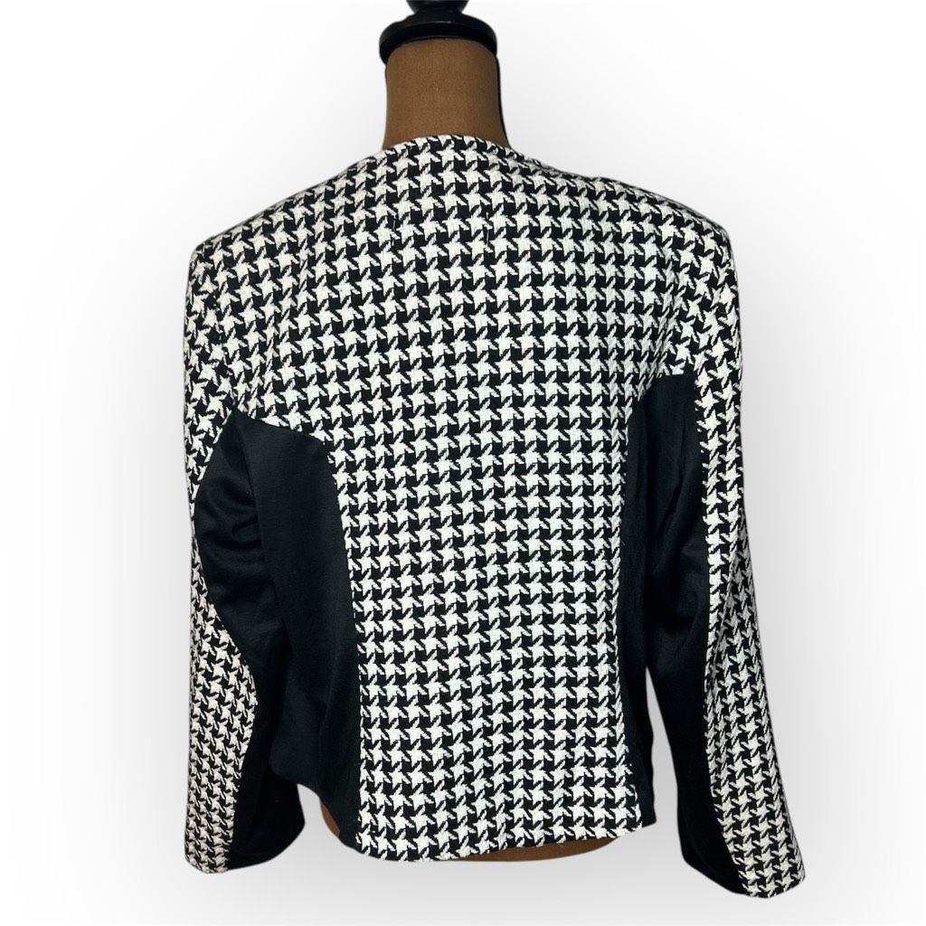 Vintage Russell Kemp Vintage Houndstooth Open Front Long Sleeve Blazer Jacket Women’s XL Size XL / US 12-14 / IT 48-50 - 2 Thumbnail