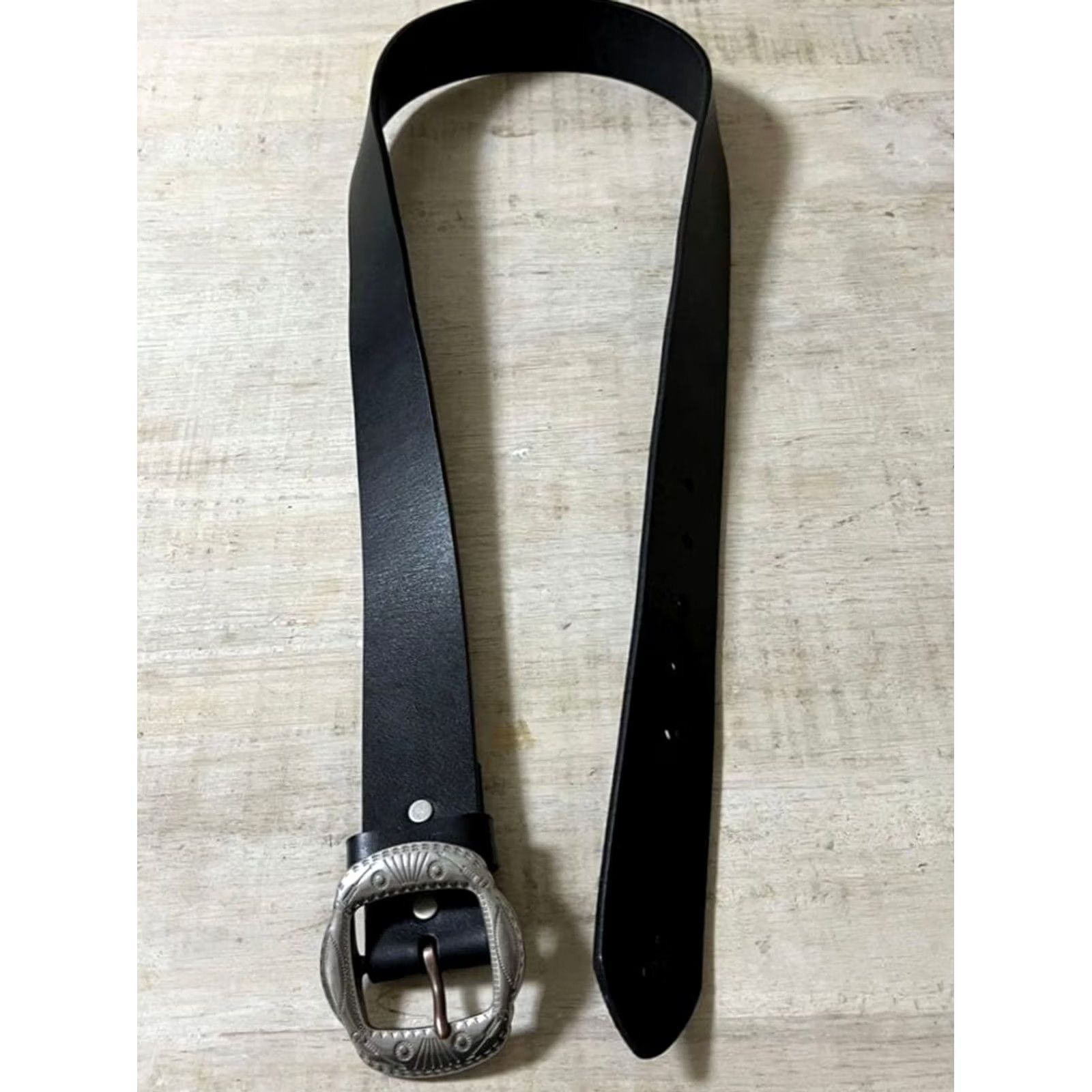 Ralph Lauren RRL Ralph Lauren Belt Black Leather Size 34 Men's Western Silver Buckle Size 34 - 3 Thumbnail