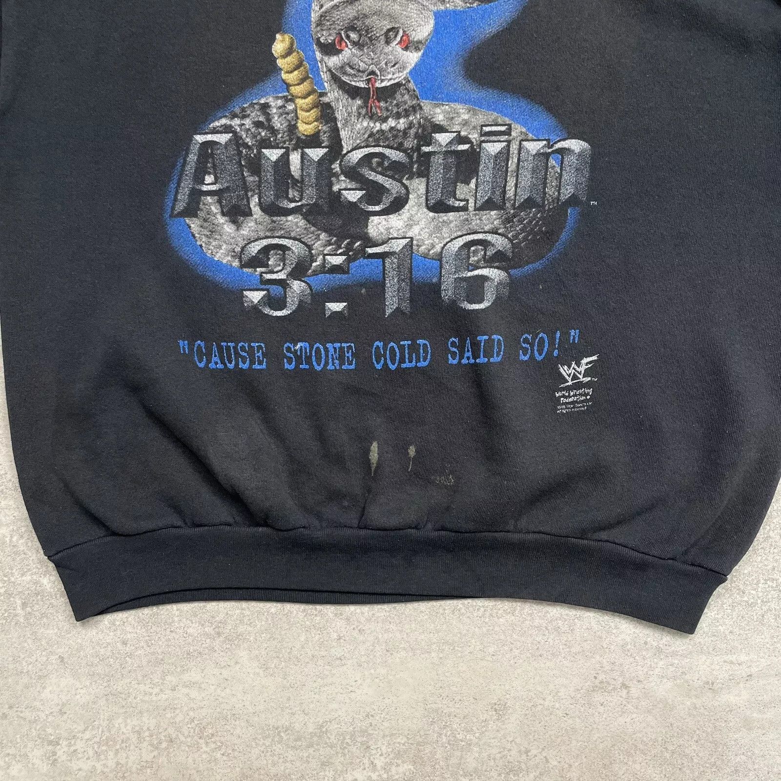 Tultex × Vintage × WWF WWF STONE COLD STEVE AUSTIN 3:16 SWEATSHIRT SIZE XL BLACK Size US XL / EU 56 / 4 - 5 Thumbnail