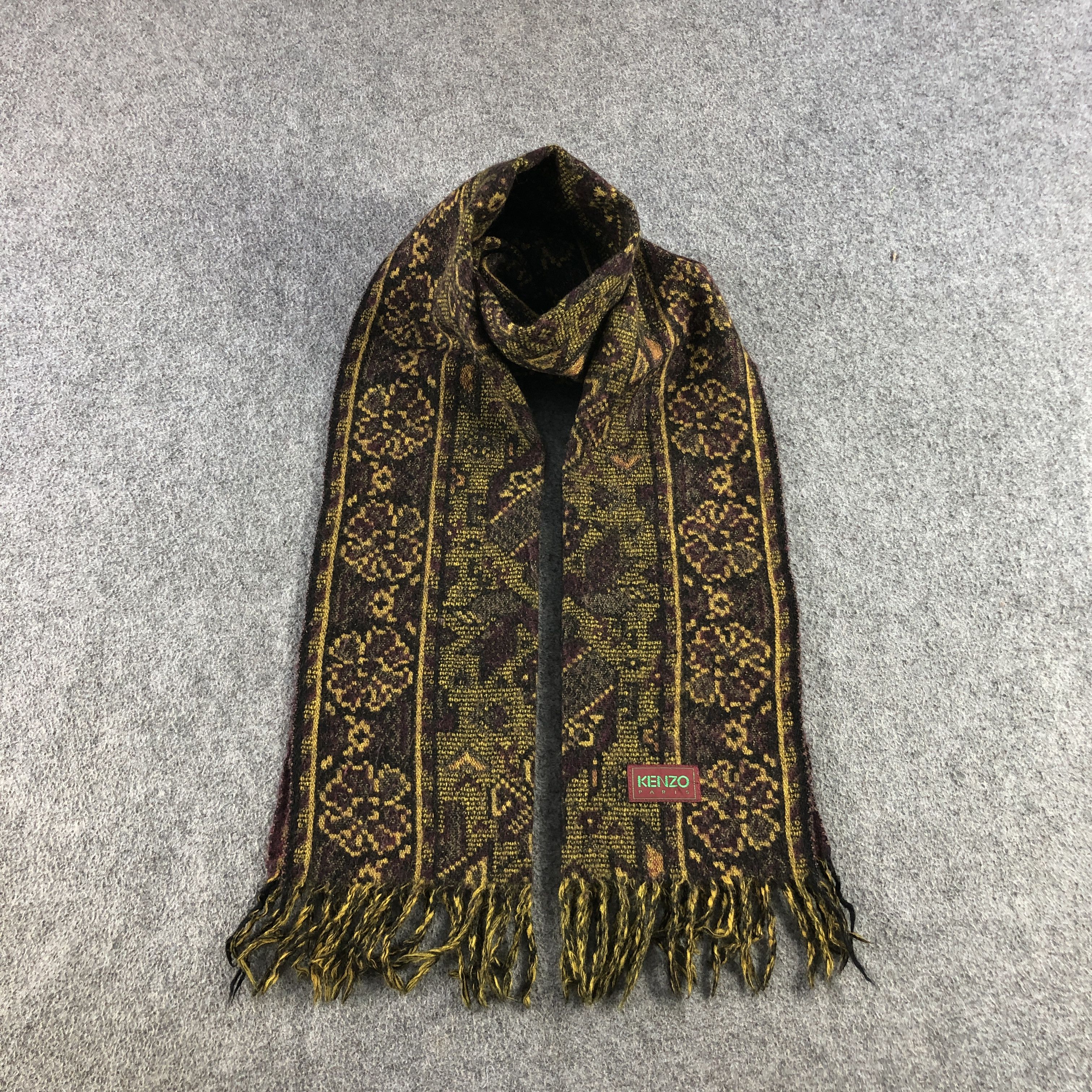 Kenzo Kenzo Floral Wool Scarf Muffler V2953 Size ONE SIZE - 1 Thumbnail