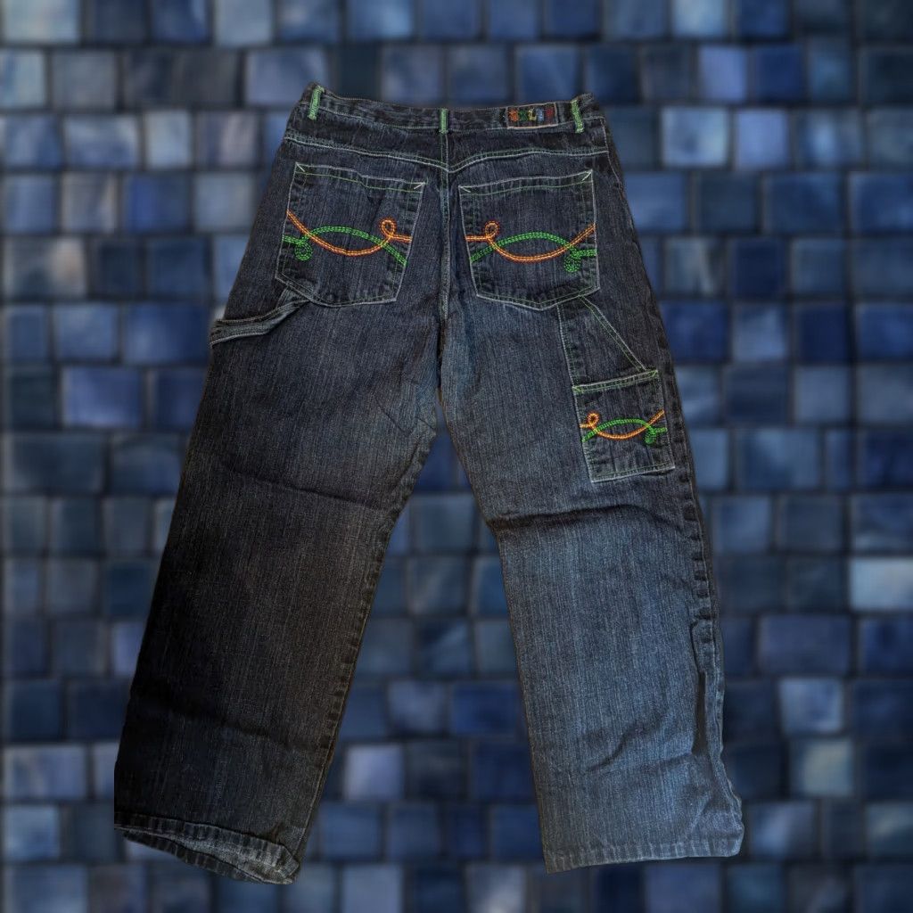 Express VINTAGE BROOKLYN XPRESS Jeans 90s Y2K Hip Hop Baggy Wide-Leg 36" Mens Blue Denim 5-Pocket Zipper Fly Size US 36 / EU 52 - 1 Thumbnail