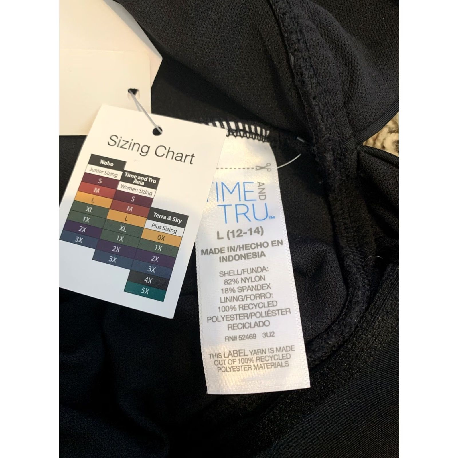 Vintage Time And Tru One Piece Bathing Suit Black L Built-In Bra Slimming Missy 12-14 NWT MPN B962 Size L / US 10 / IT 46 - 3 Thumbnail
