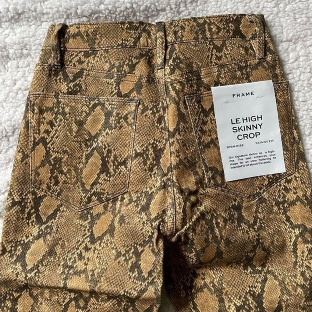Frame Frame Le High Skinny Crop High Rise Snake Brown Jean Size 25 Size 25" / US 0 / IT 36 - 9 Thumbnail