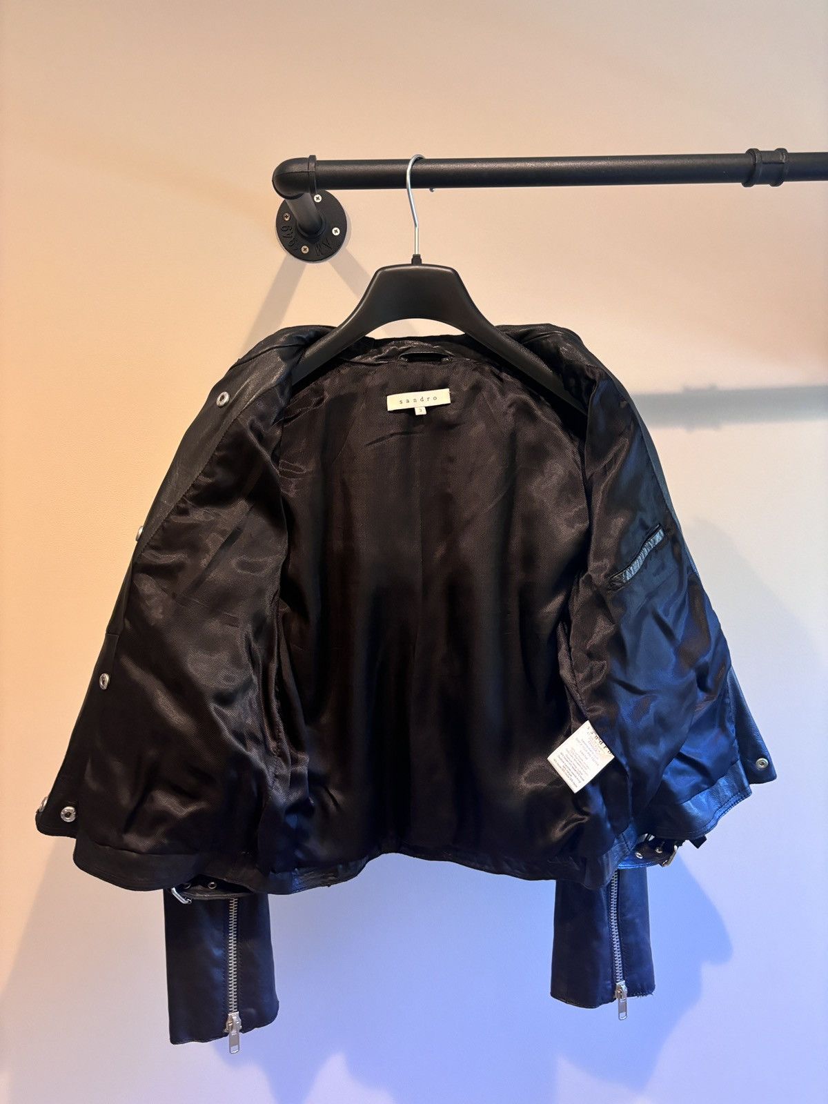 Designer × Sandro Sandro Double Leather Riders Jacket Size M / US 6-8 / IT 42-44 - 3 Thumbnail